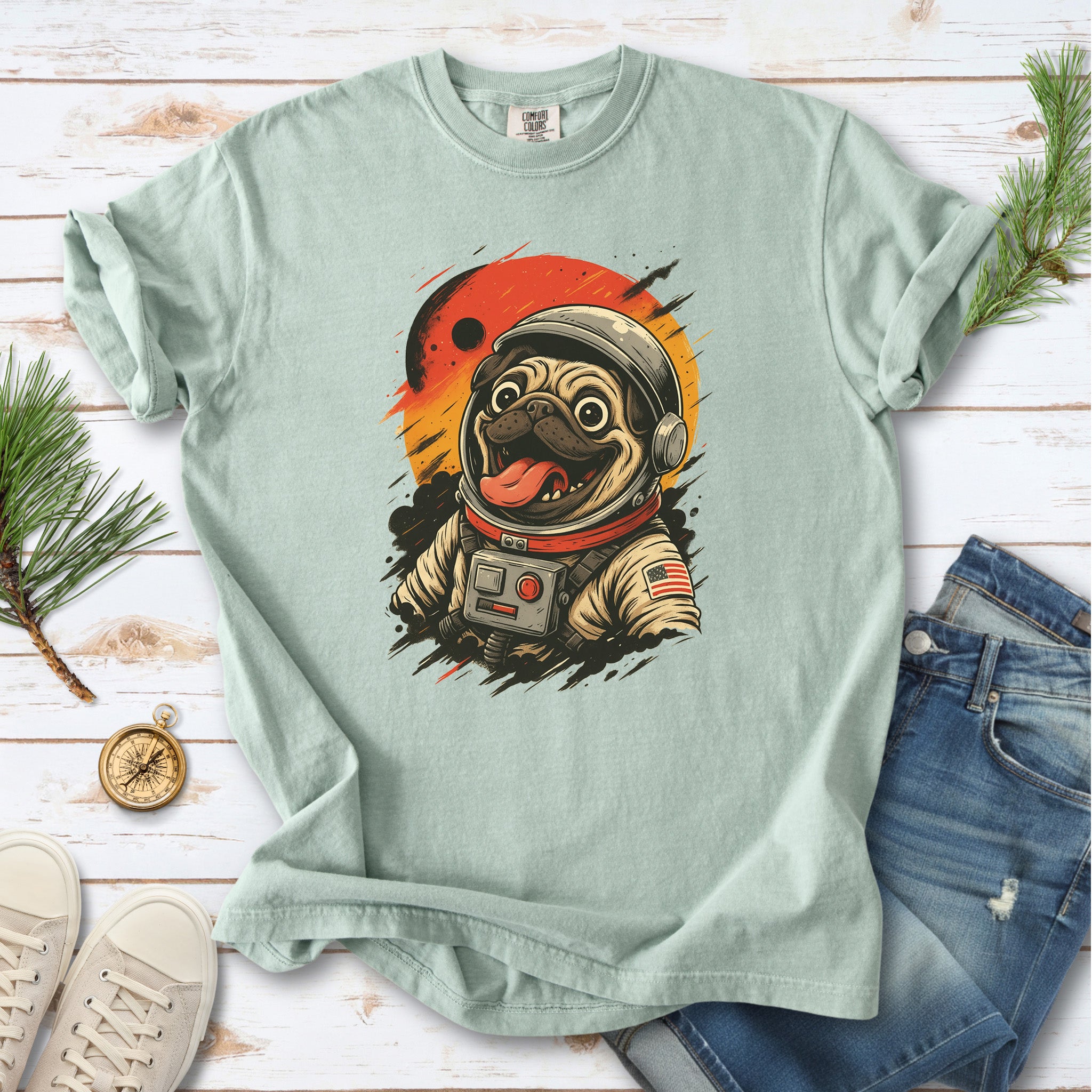Pugstronaut Space Comfort Colors Shirt