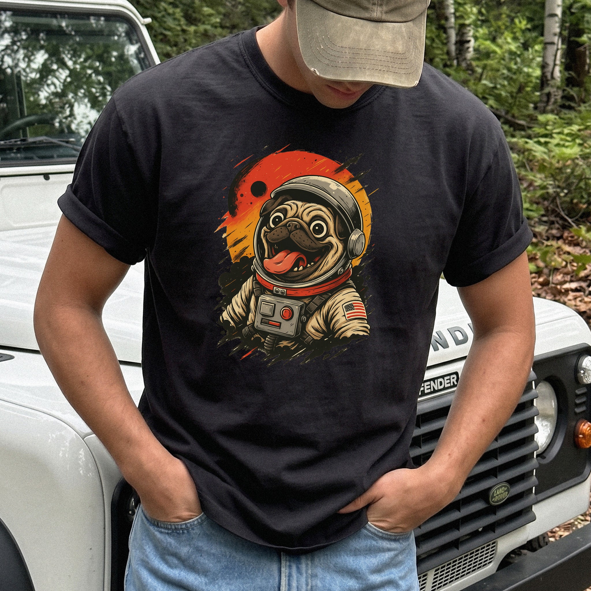 Pugstronaut Space Comfort Colors Shirt