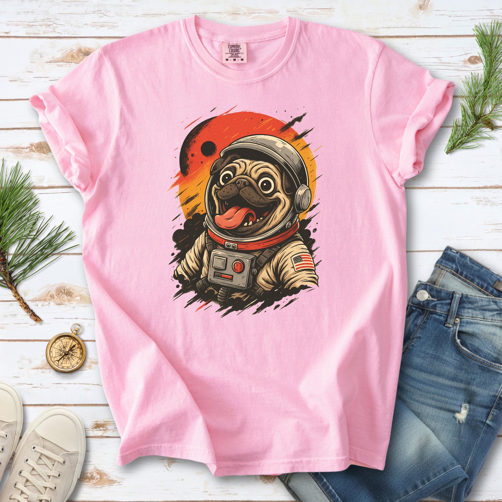 Pugstronaut Space Comfort Colors Shirt