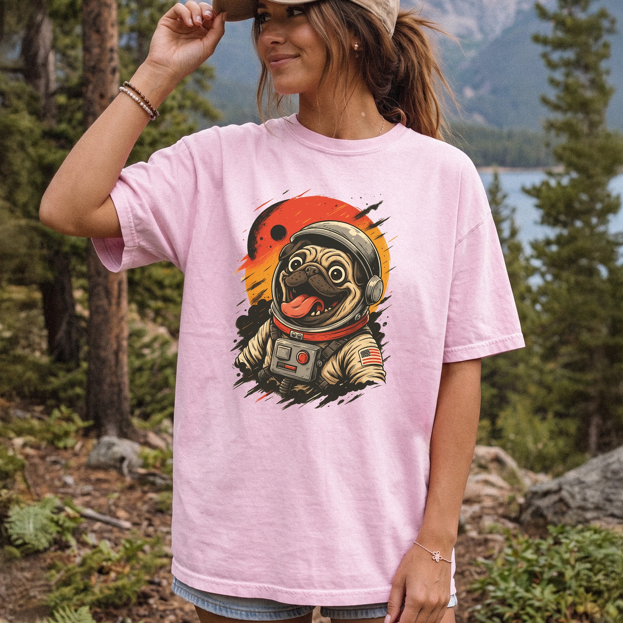 Pugstronaut Space Comfort Colors Shirt