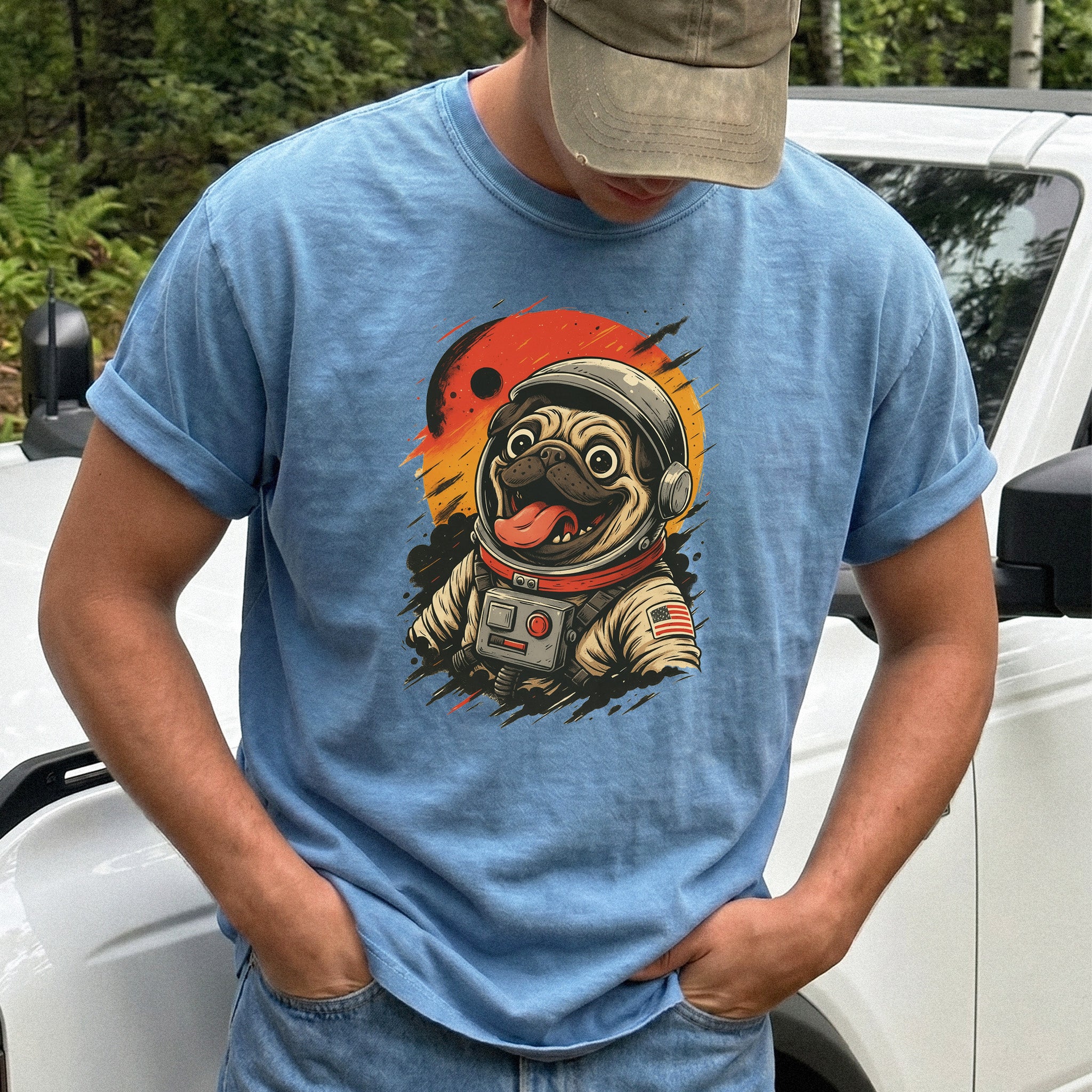 Pugstronaut Space Comfort Colors Shirt