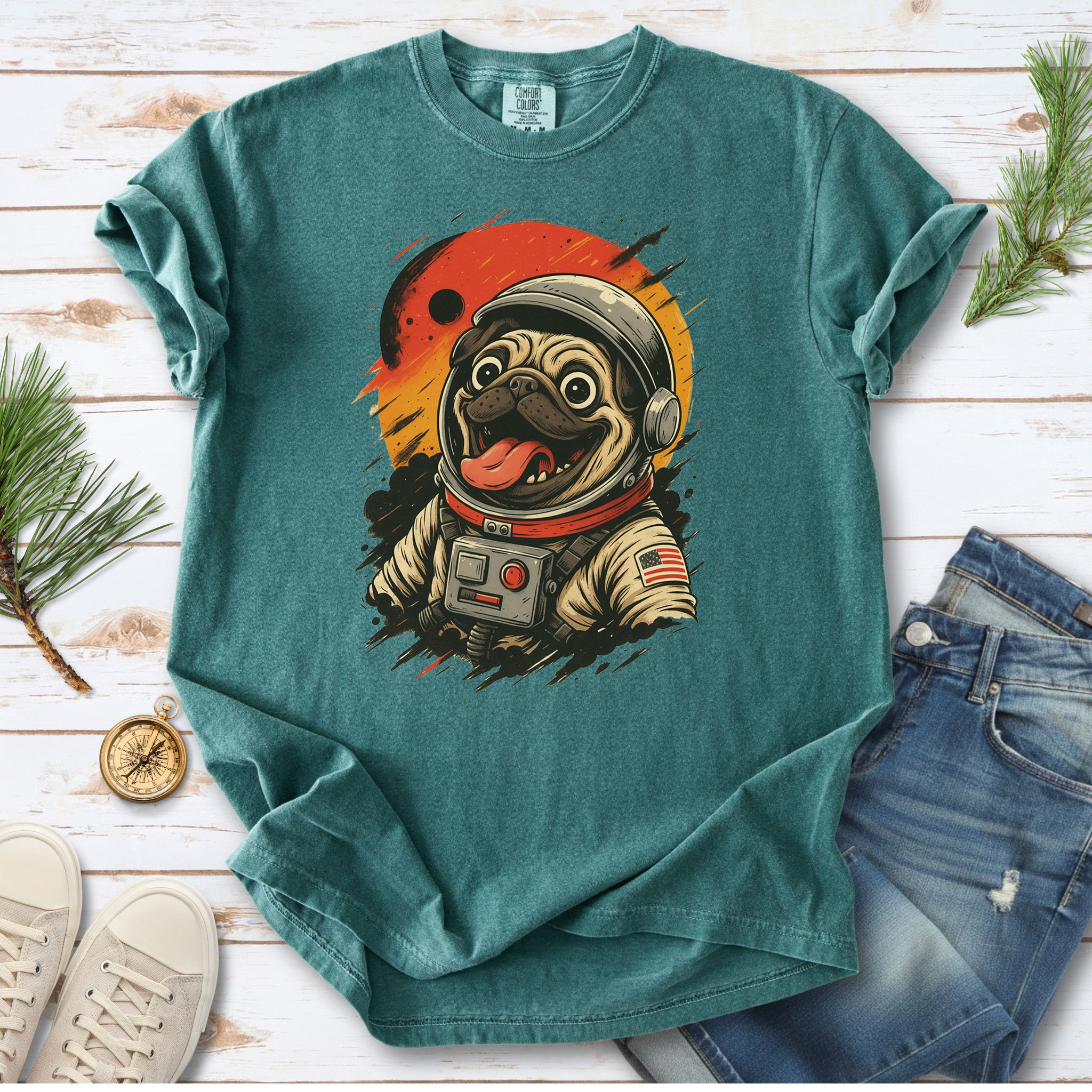 Pugstronaut Space Comfort Colors Shirt