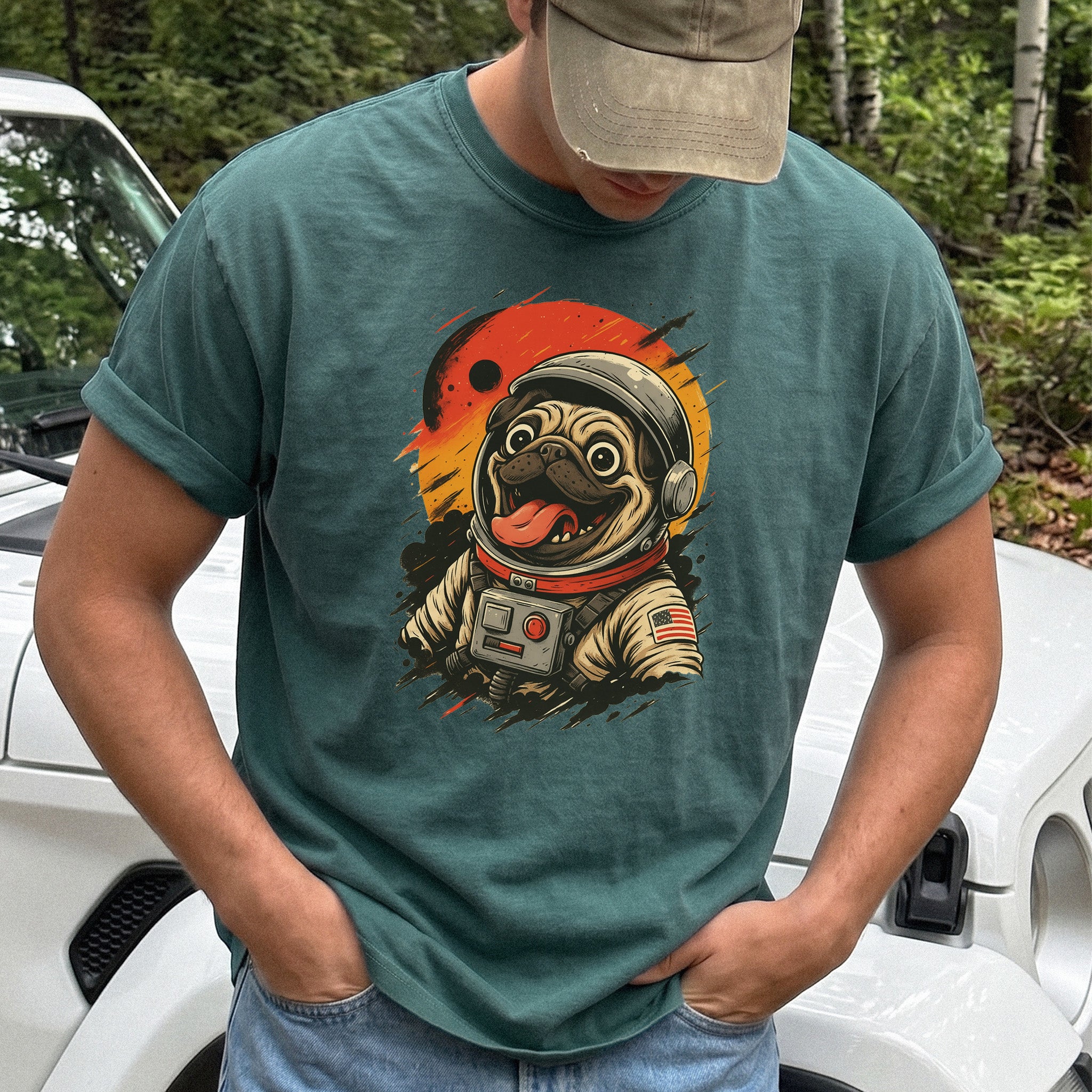 Pugstronaut Space Comfort Colors Shirt