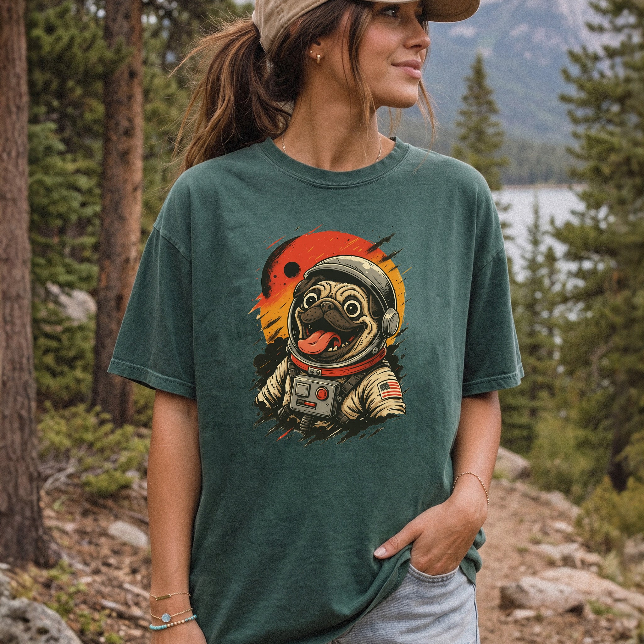 Pugstronaut Space Comfort Colors Shirt