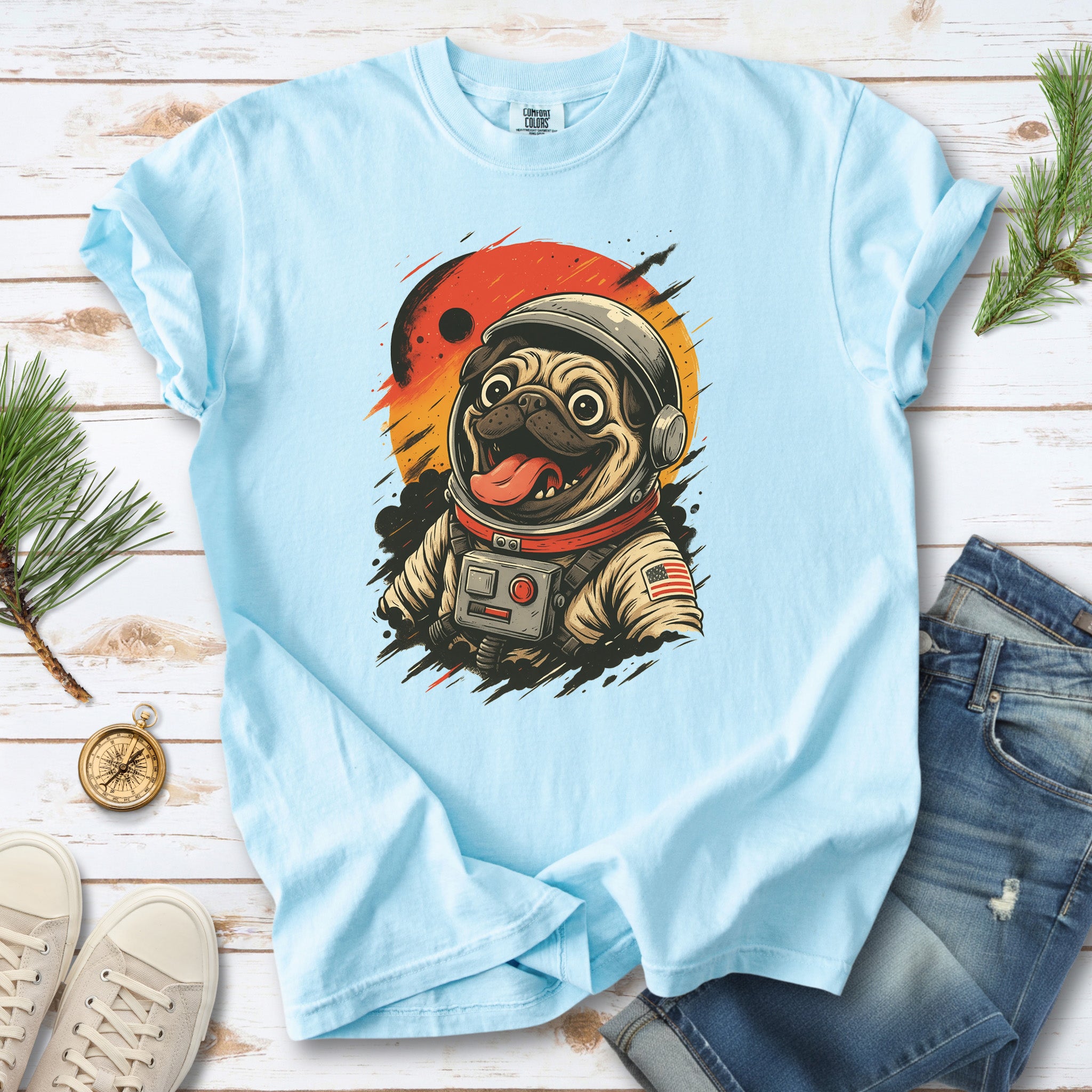 Pugstronaut Space Comfort Colors Shirt
