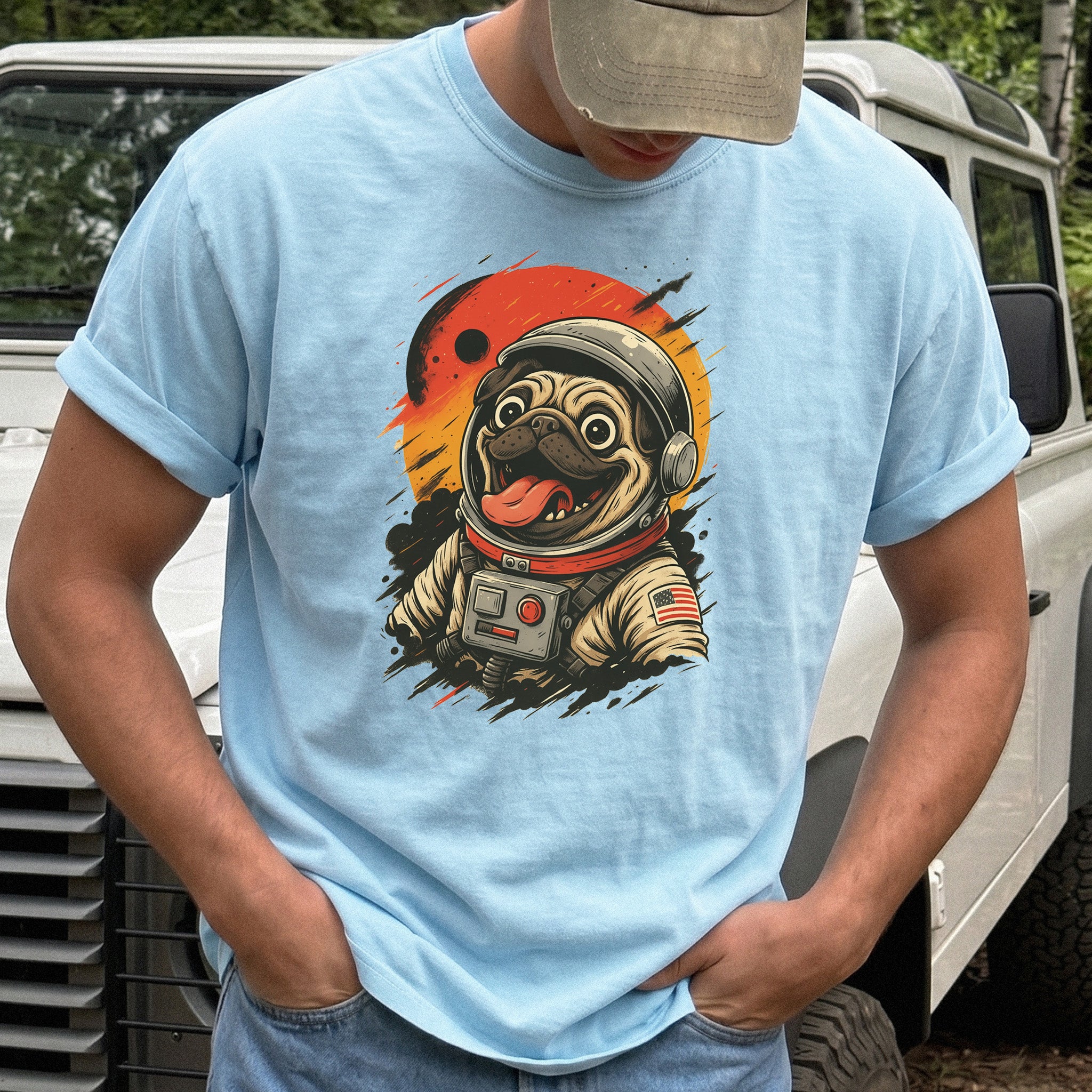 Pugstronaut Space Comfort Colors Shirt