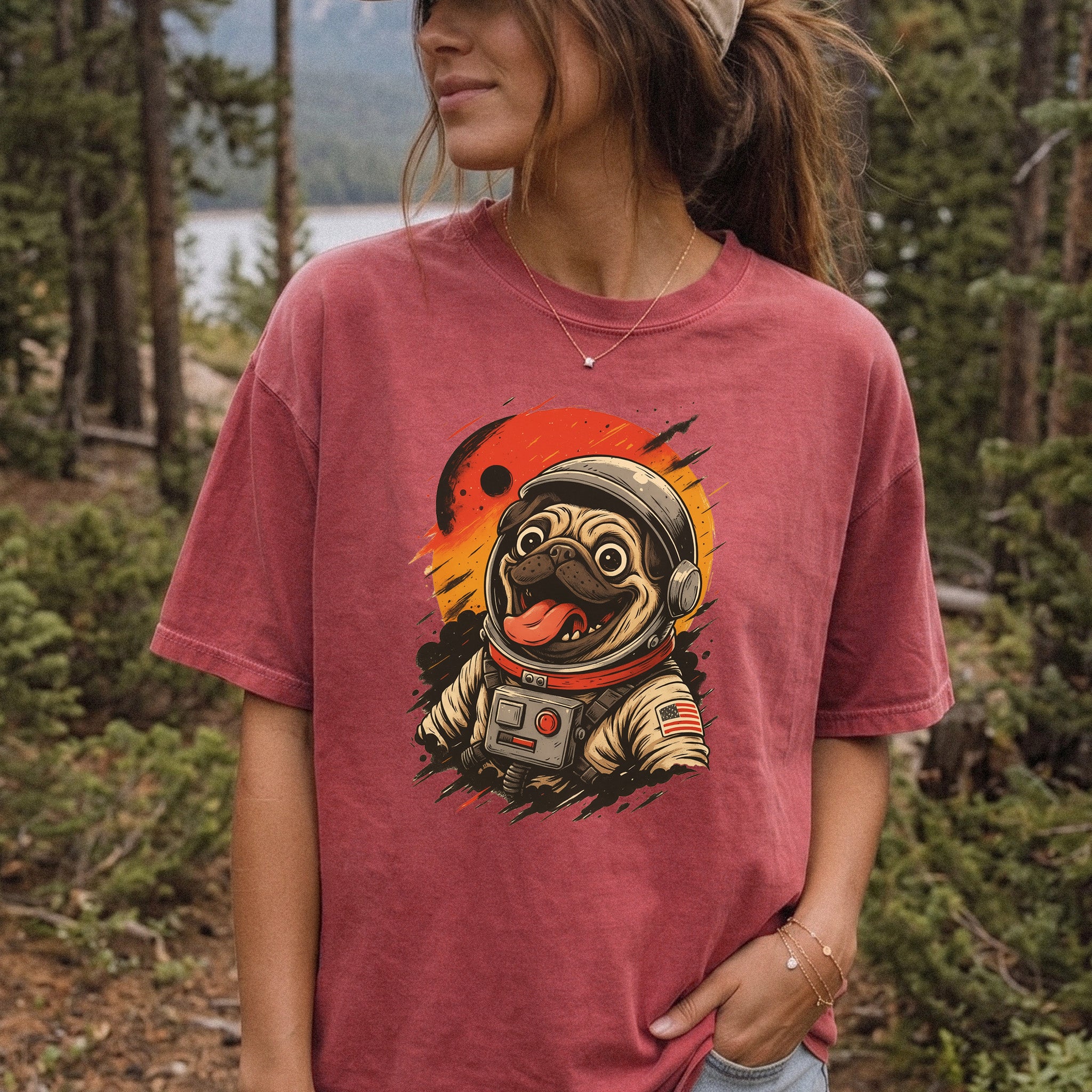 Pugstronaut Space Comfort Colors Shirt