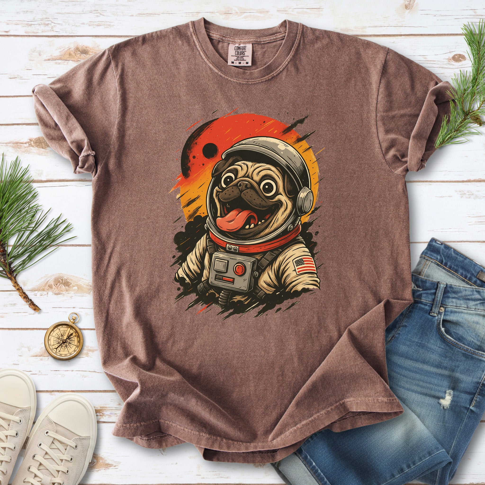 Pugstronaut Space Comfort Colors Shirt