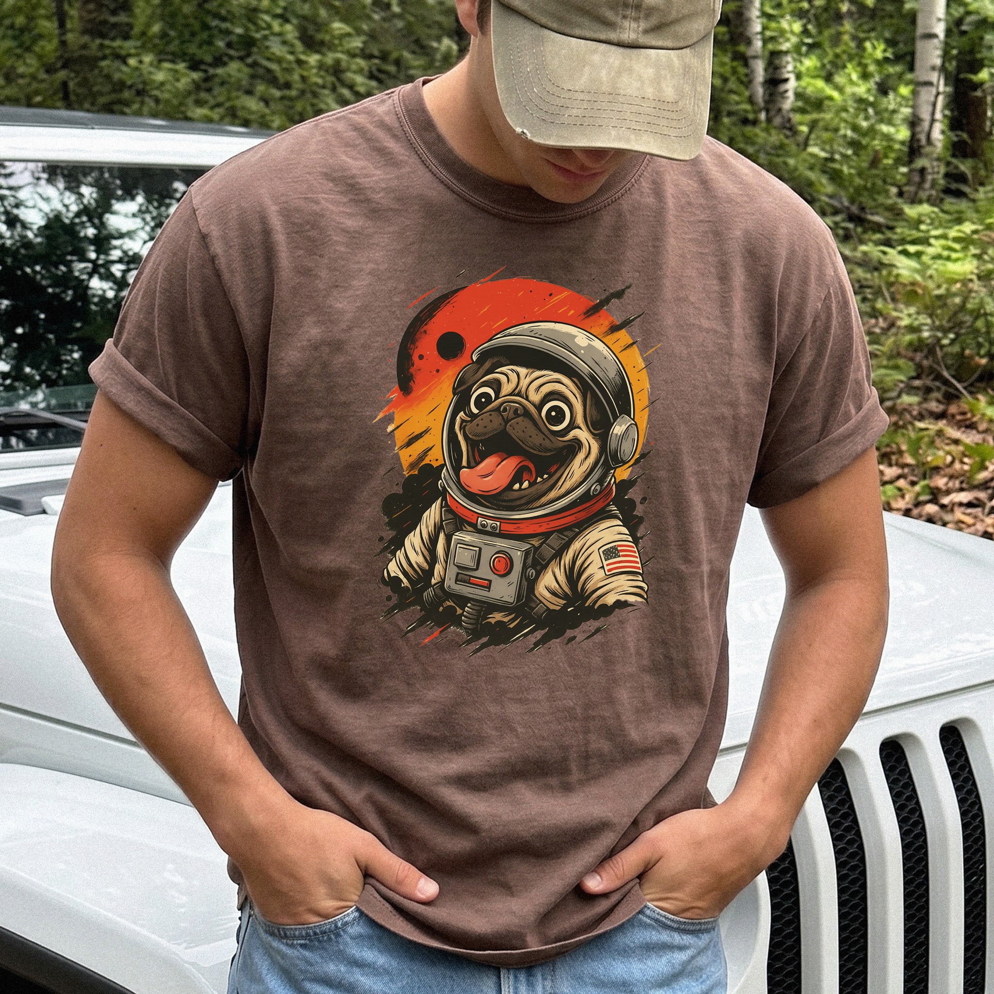 Pugstronaut Space Comfort Colors Shirt