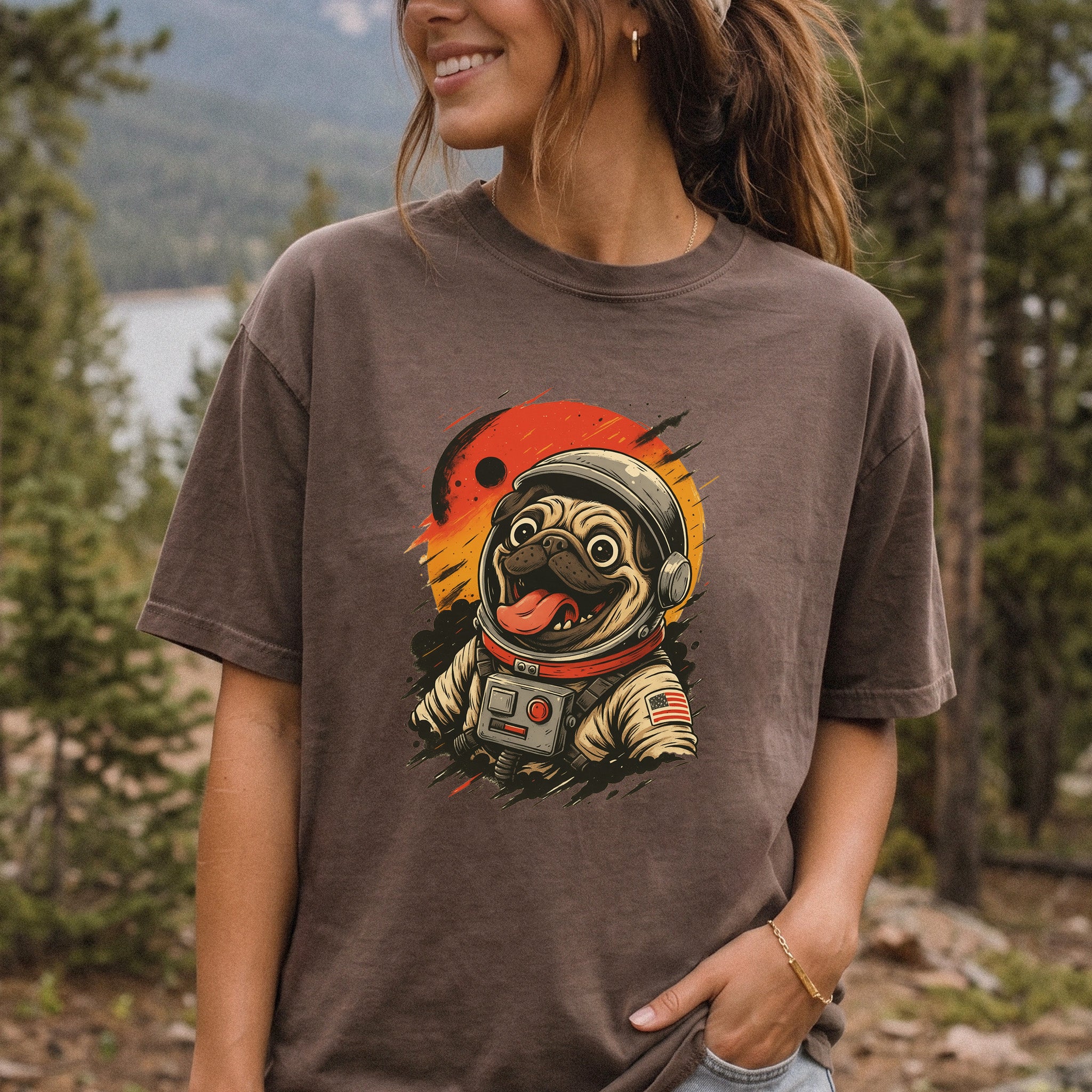 Pugstronaut Space Comfort Colors Shirt