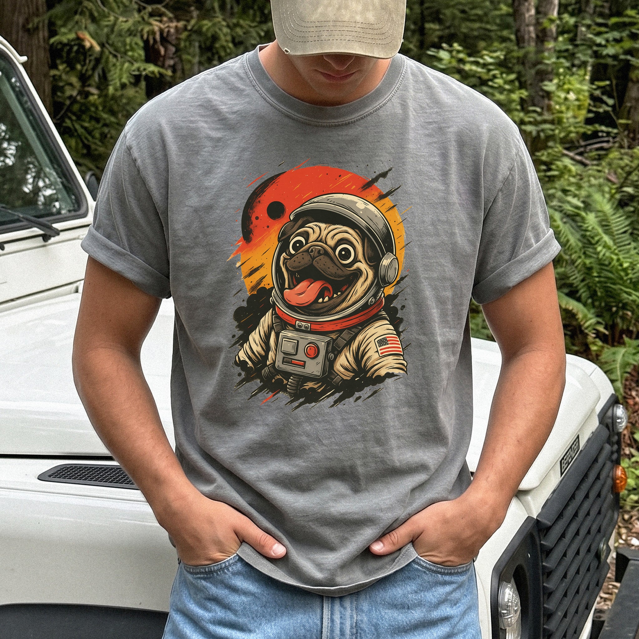 Pugstronaut Space Comfort Colors Shirt