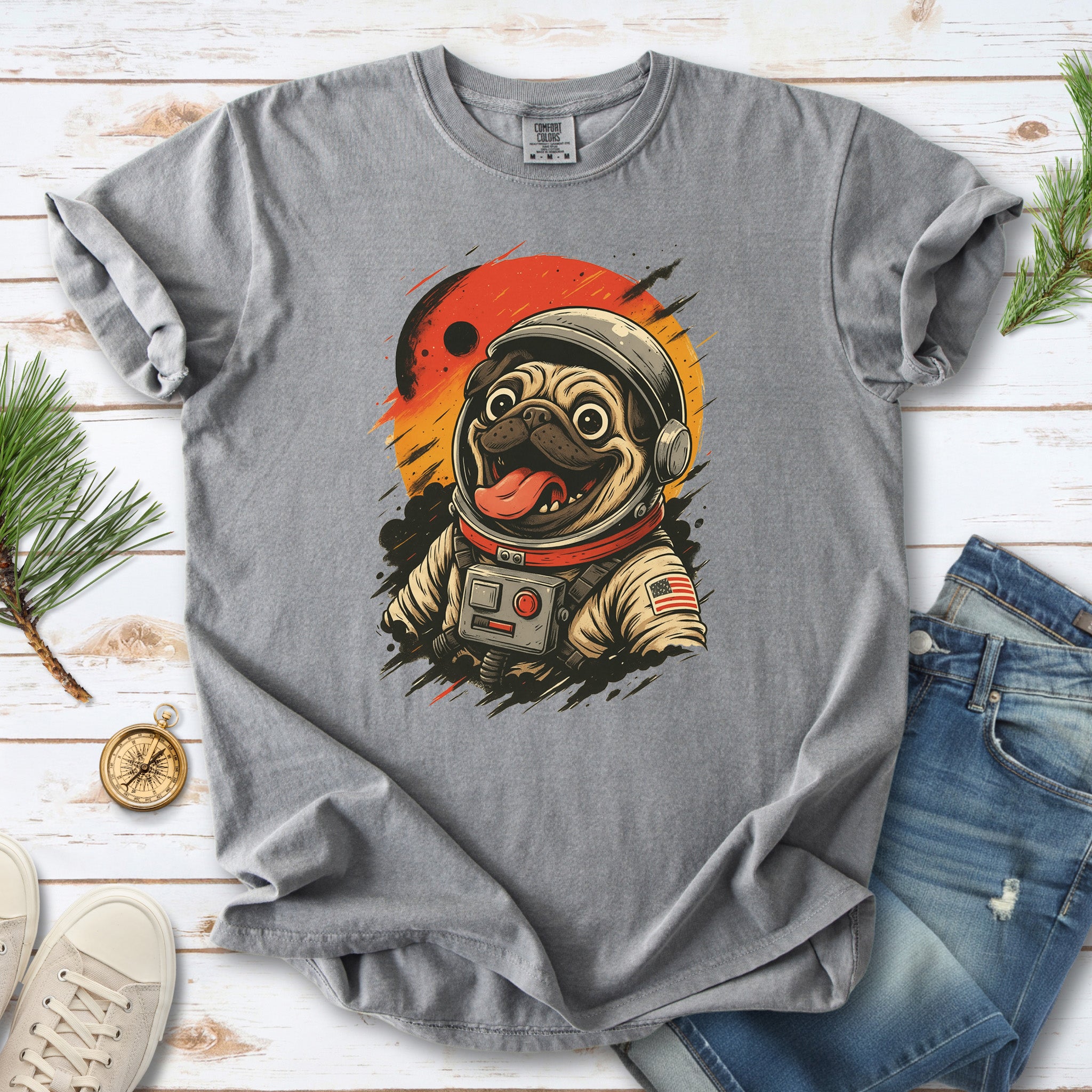 Pugstronaut Space Comfort Colors Shirt