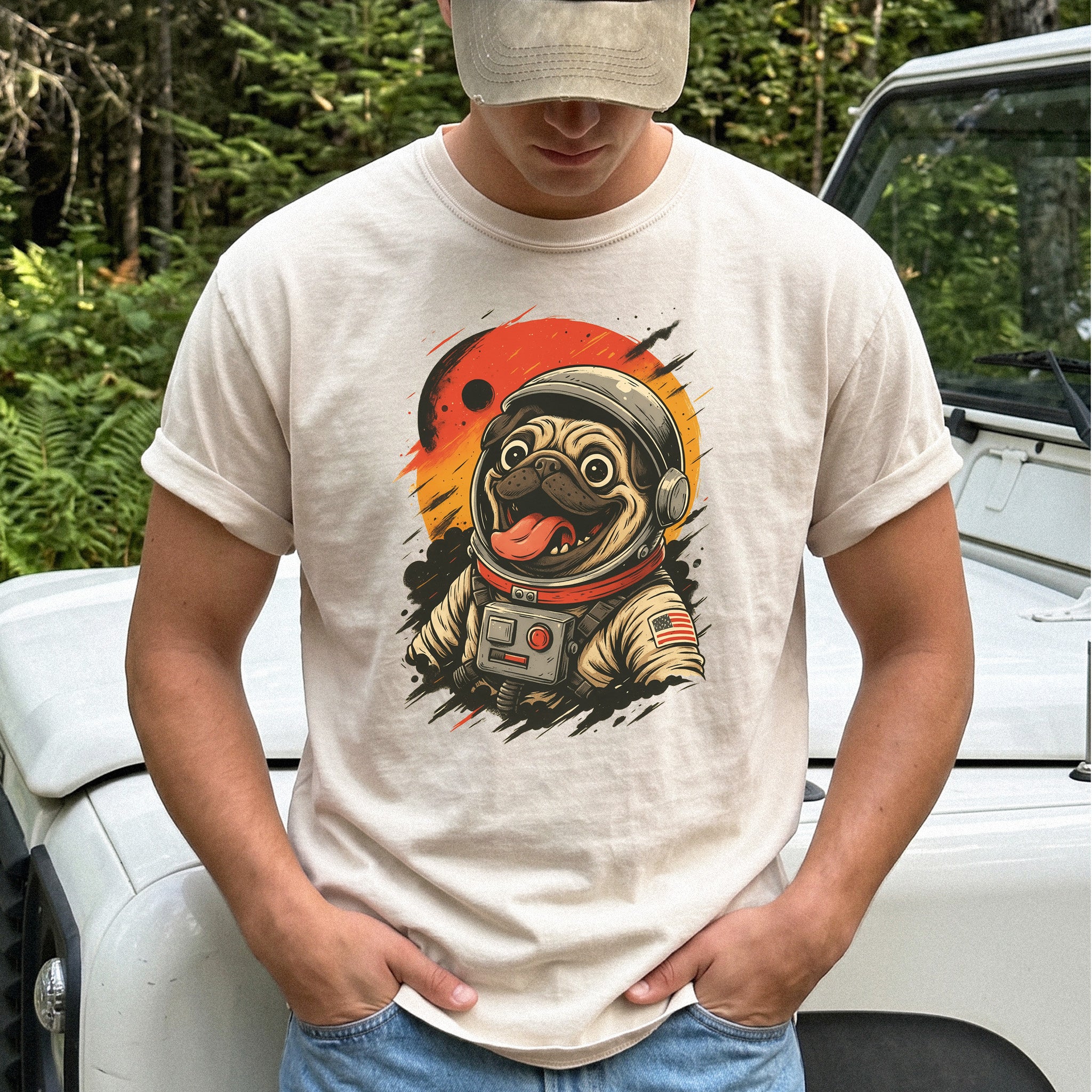 Pugstronaut Space Comfort Colors Shirt