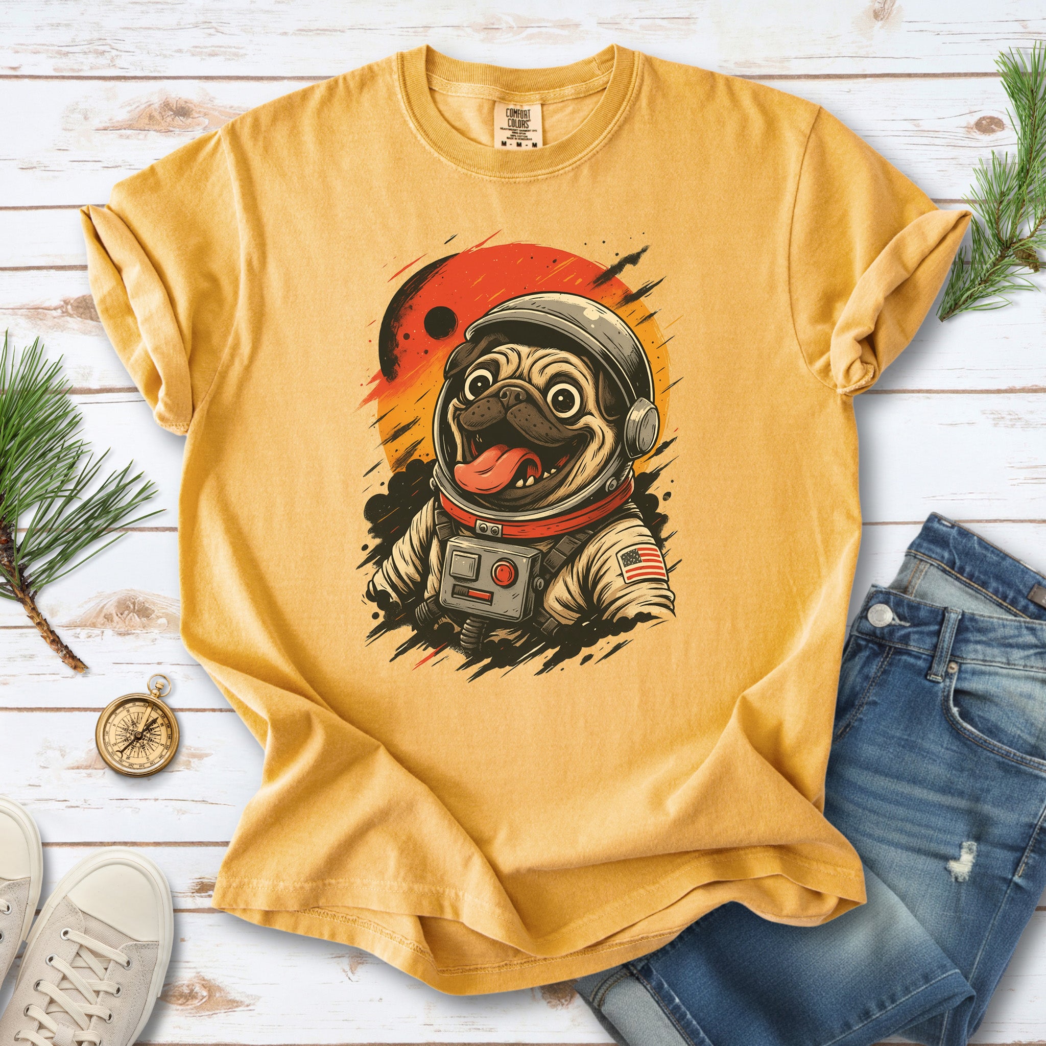 Pugstronaut Space Comfort Colors Shirt