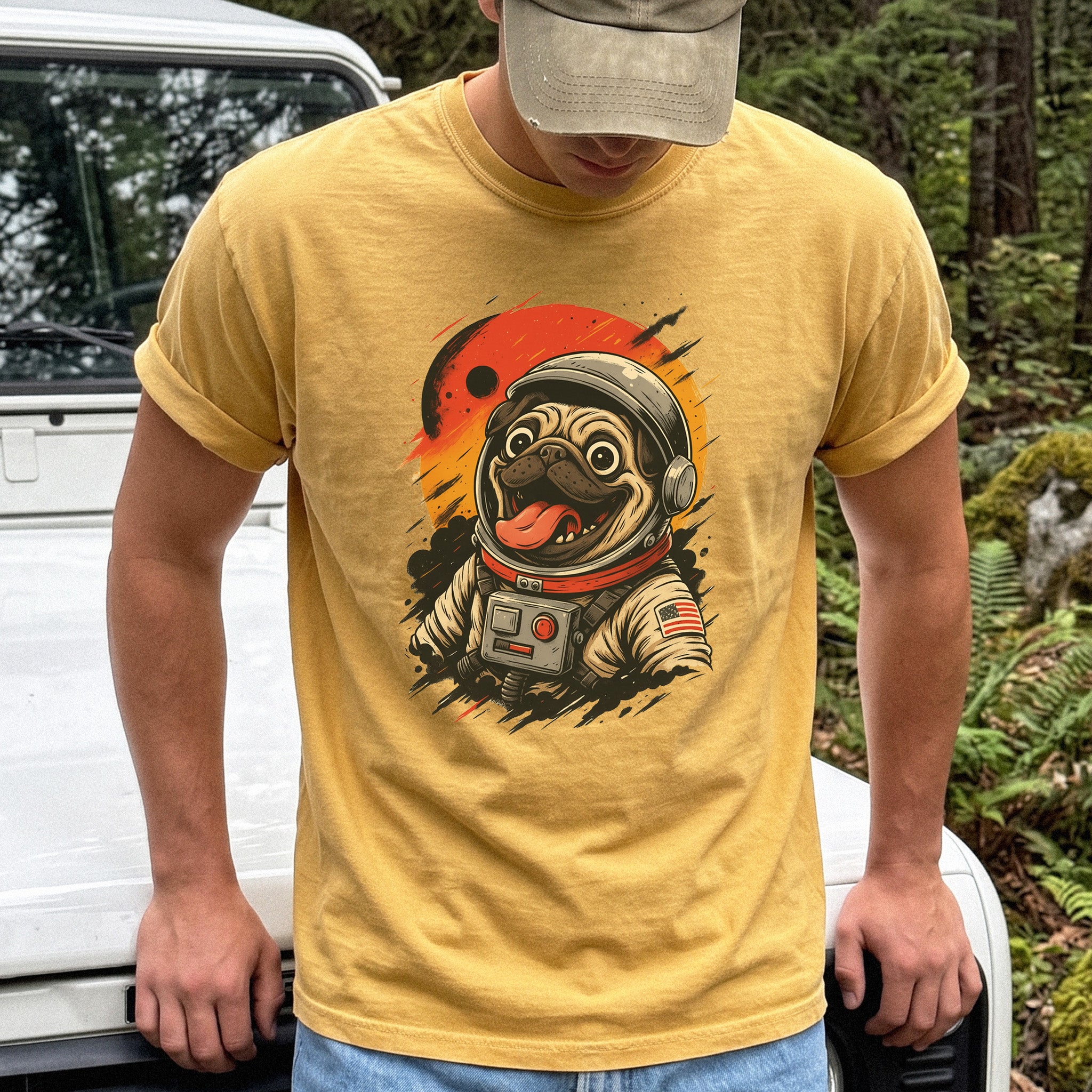 Pugstronaut Space Comfort Colors Shirt