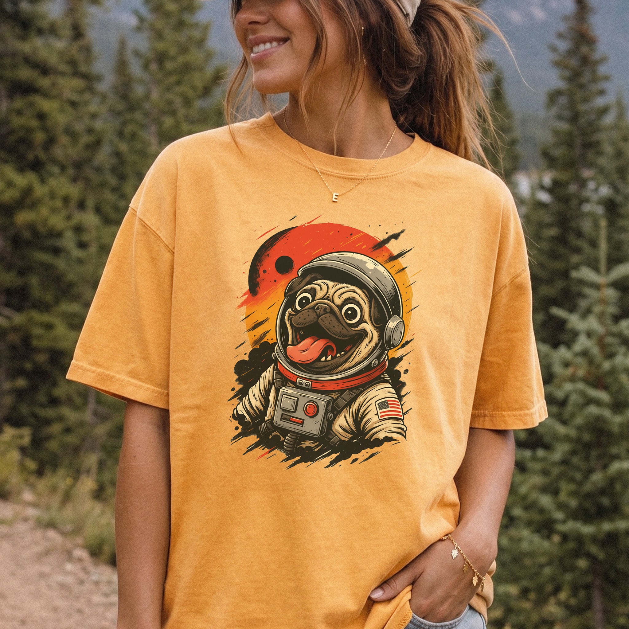 Pugstronaut Space Comfort Colors Shirt