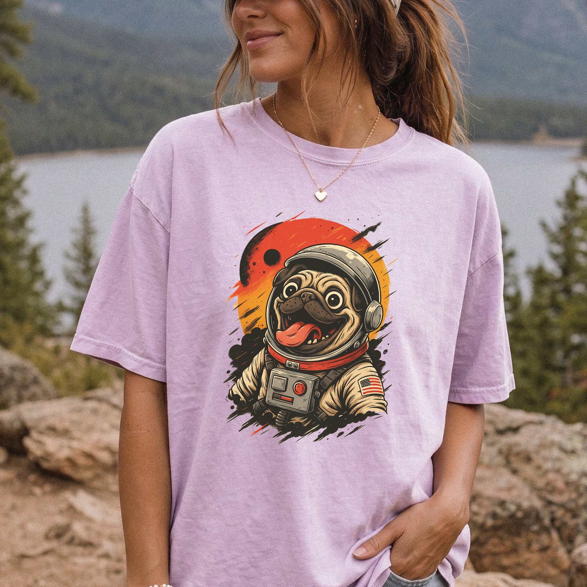 Pugstronaut Space Comfort Colors Shirt