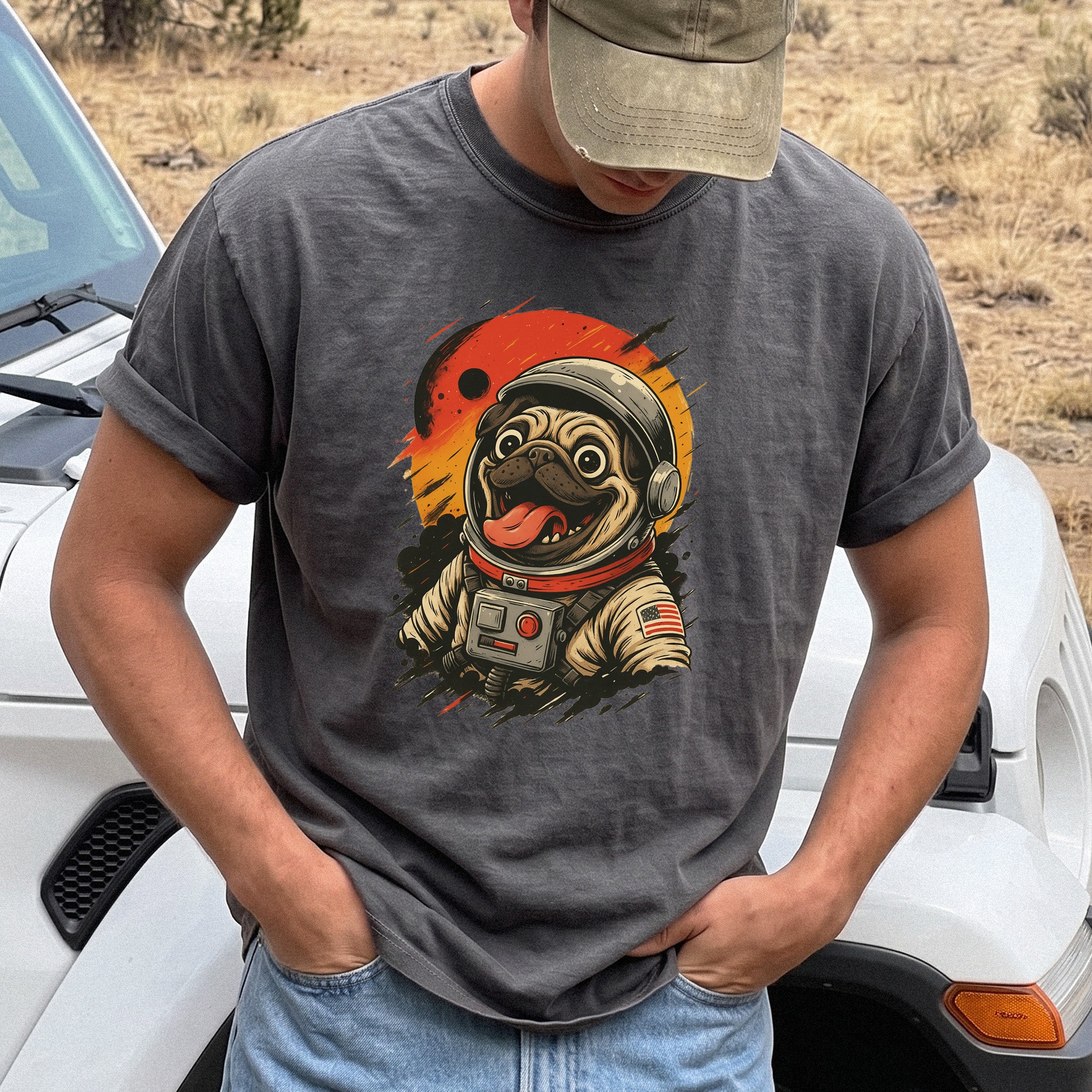 Pugstronaut Space Comfort Colors Shirt