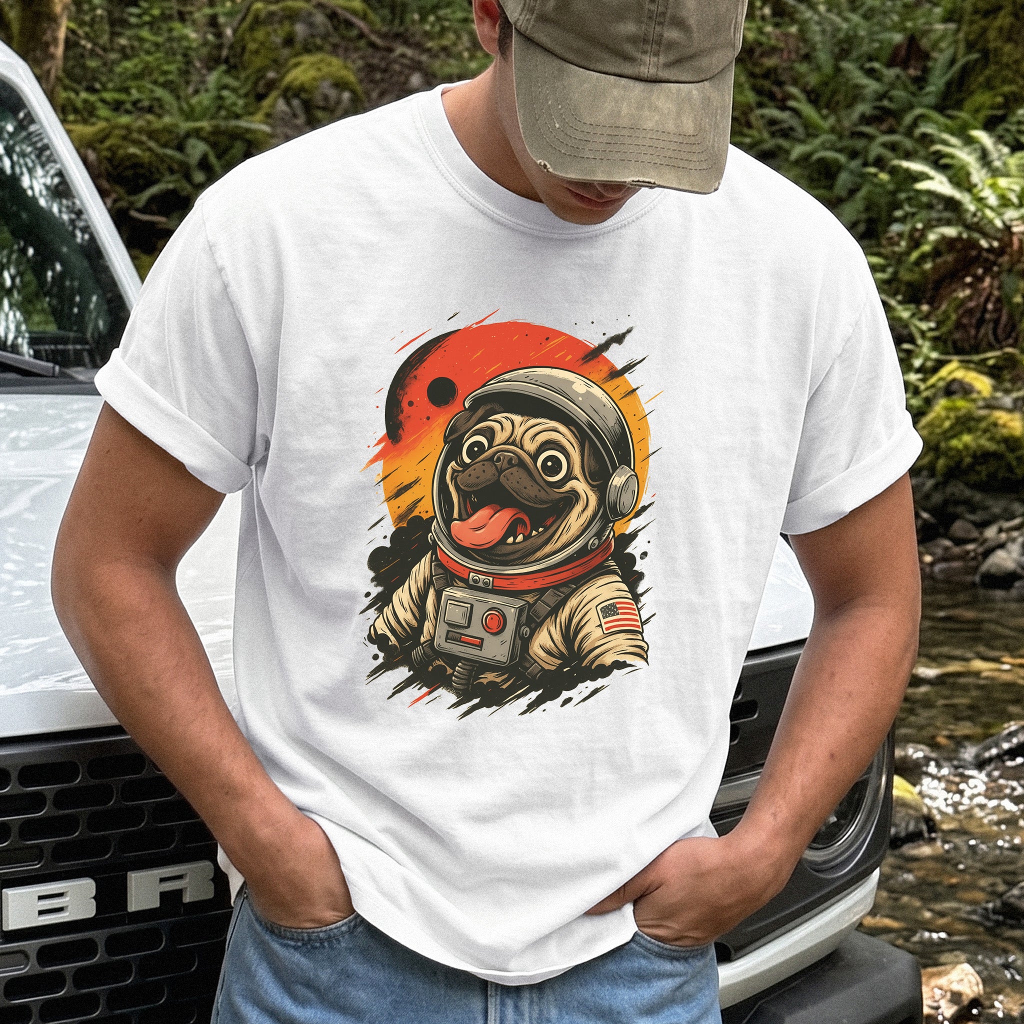Pugstronaut Space Comfort Colors Shirt