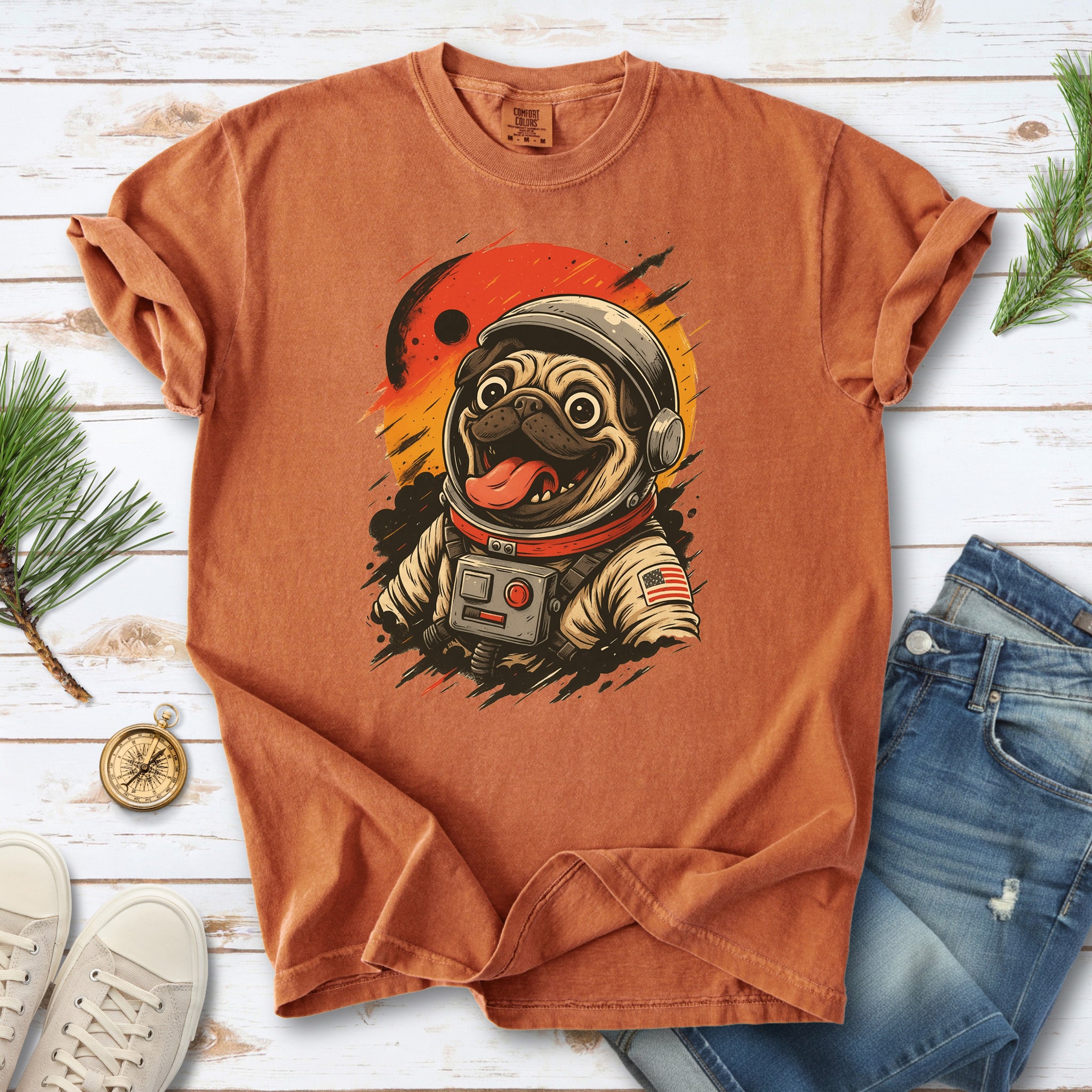 Pugstronaut Space Comfort Colors Shirt