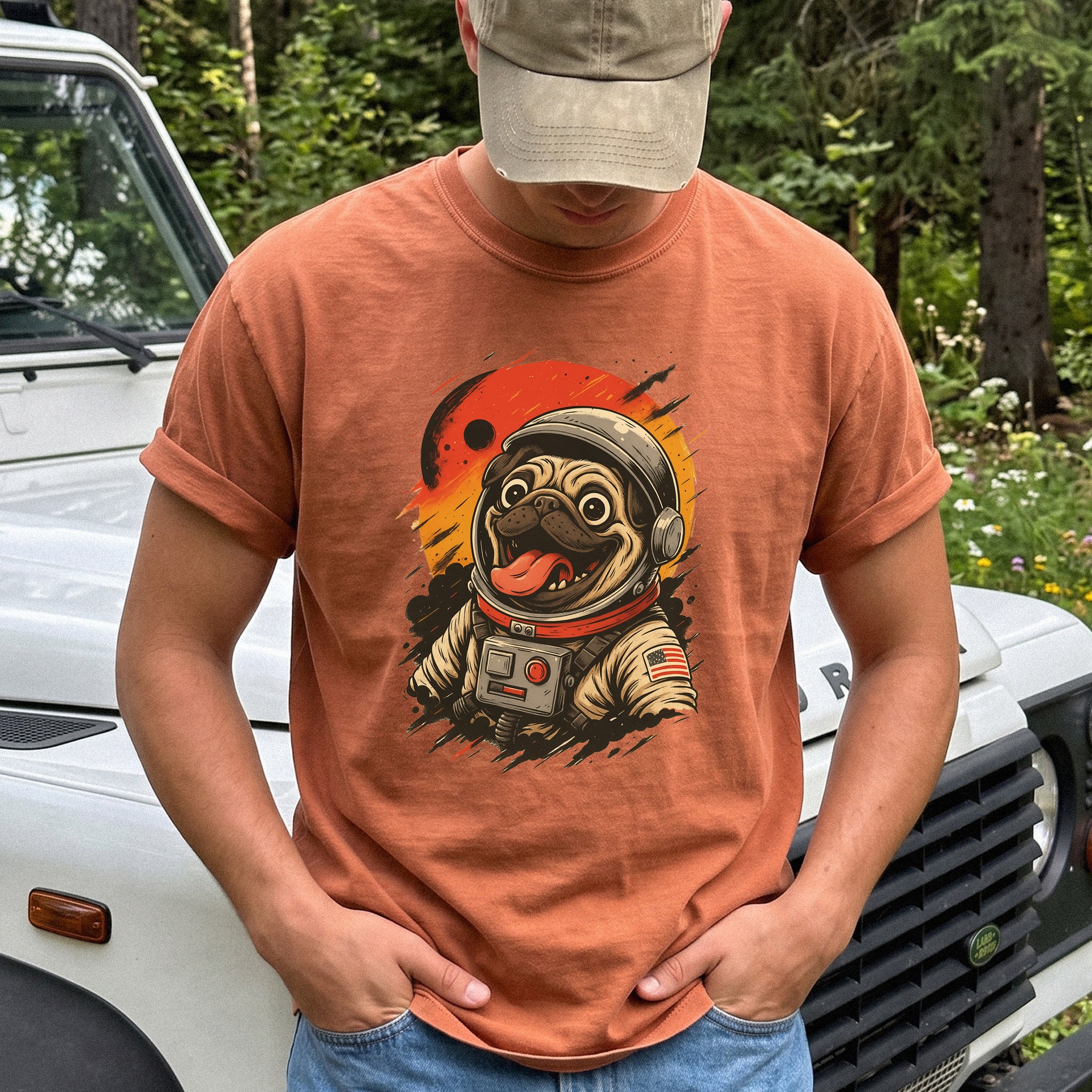 Pugstronaut Space Comfort Colors Shirt