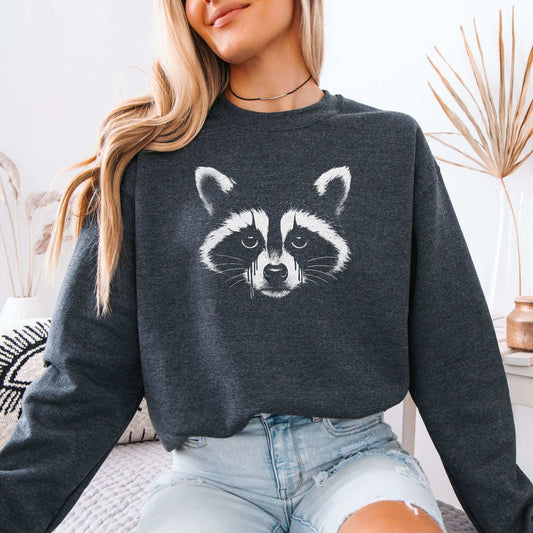Gothcoon Raccoon Sweatshirt – Vintage Grunge Forest Spirit Vibes