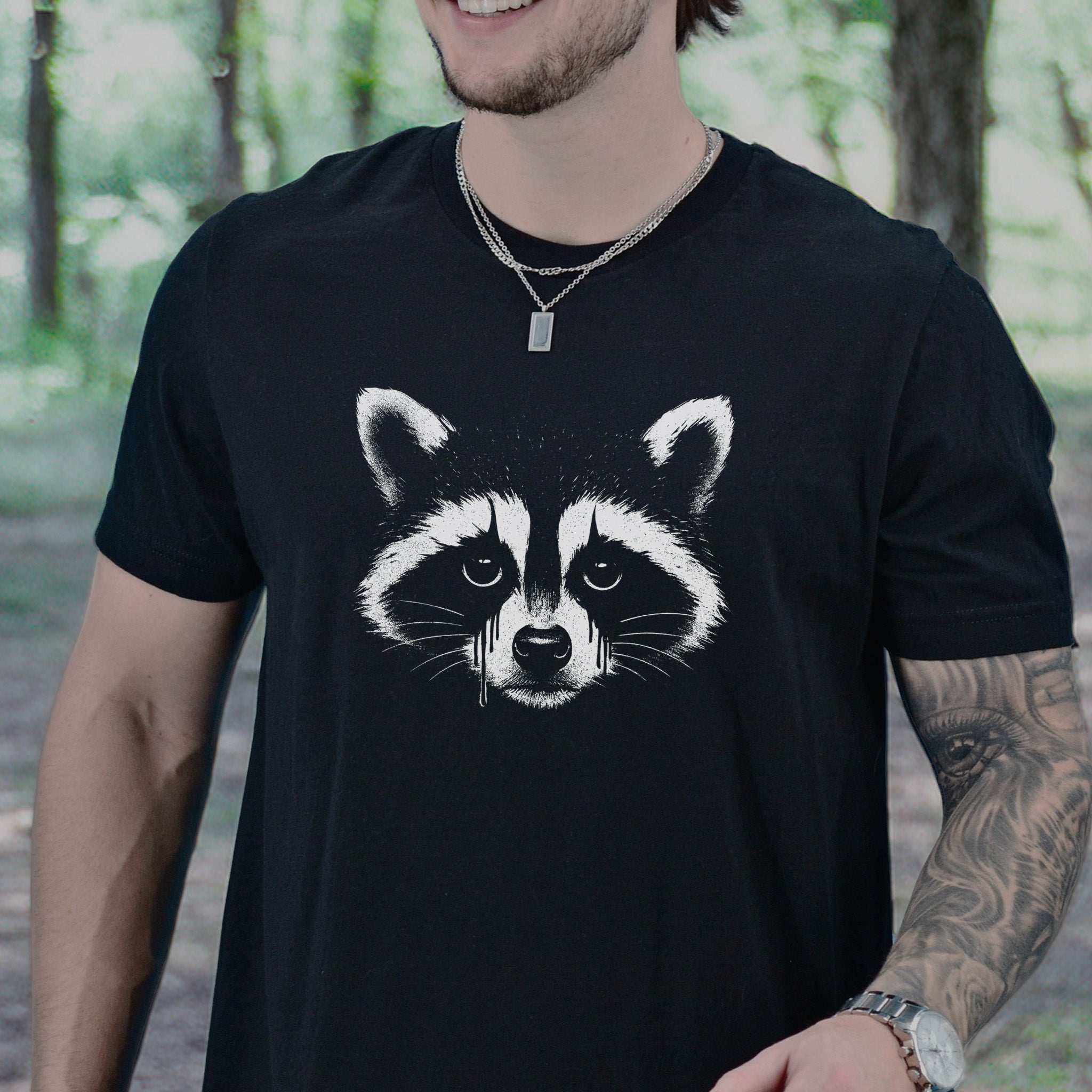 Gothcoon Raccoon T-Shirt – Vintage Grunge Forest Spirit Tee