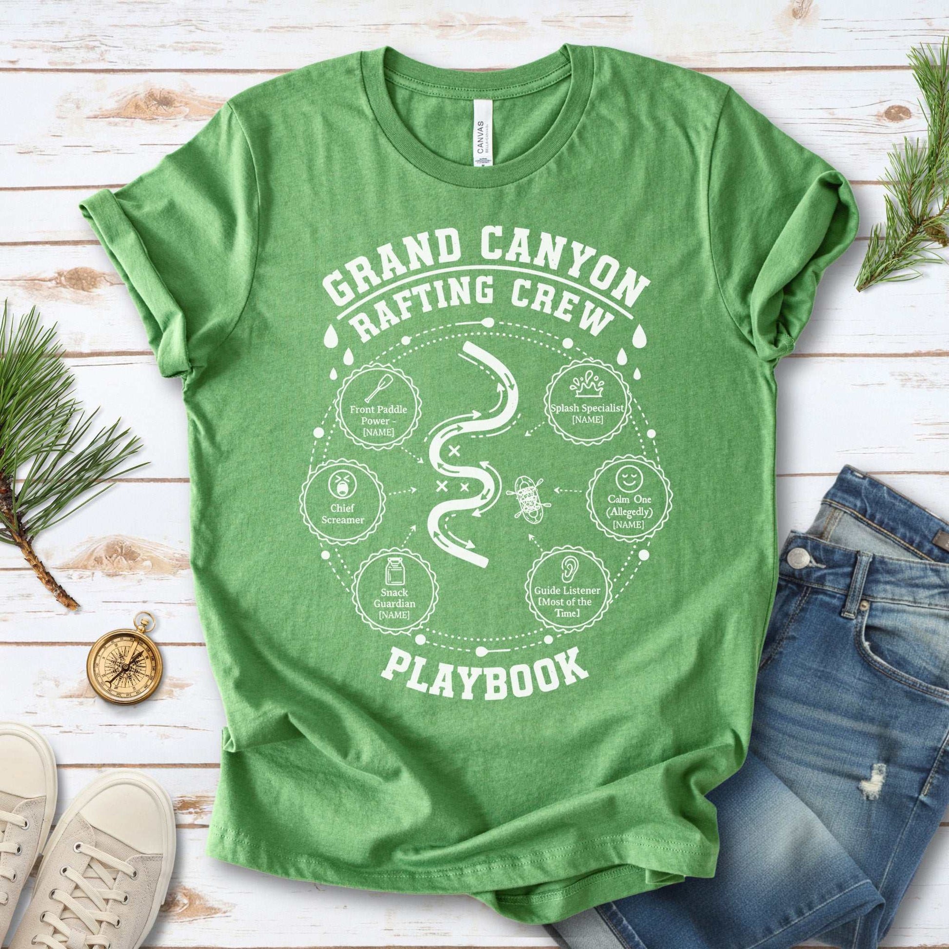 Grand Canyon Rafting Crew Playbook T-Shirt – Whitewater Adventure Humor Tee