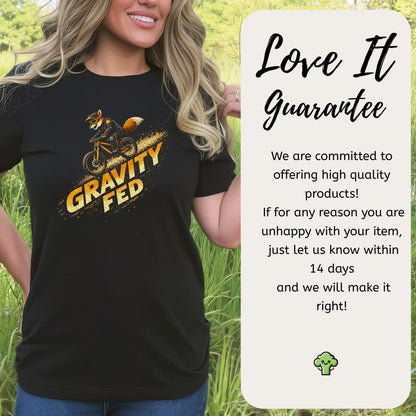 Gravity Fed Retro Fox Mountain Biking Adventure T-Shirt