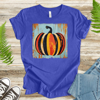 Retro Pumpkin Striped T-Shirt – Cozy Fall Vibes & Thanksgiving Style