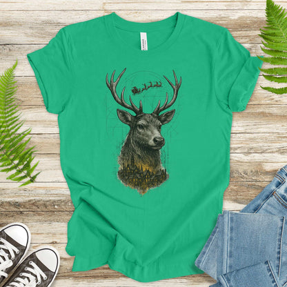 Guardian Reindeer Christmas T-Shirt – Mystical Winter Village Magic