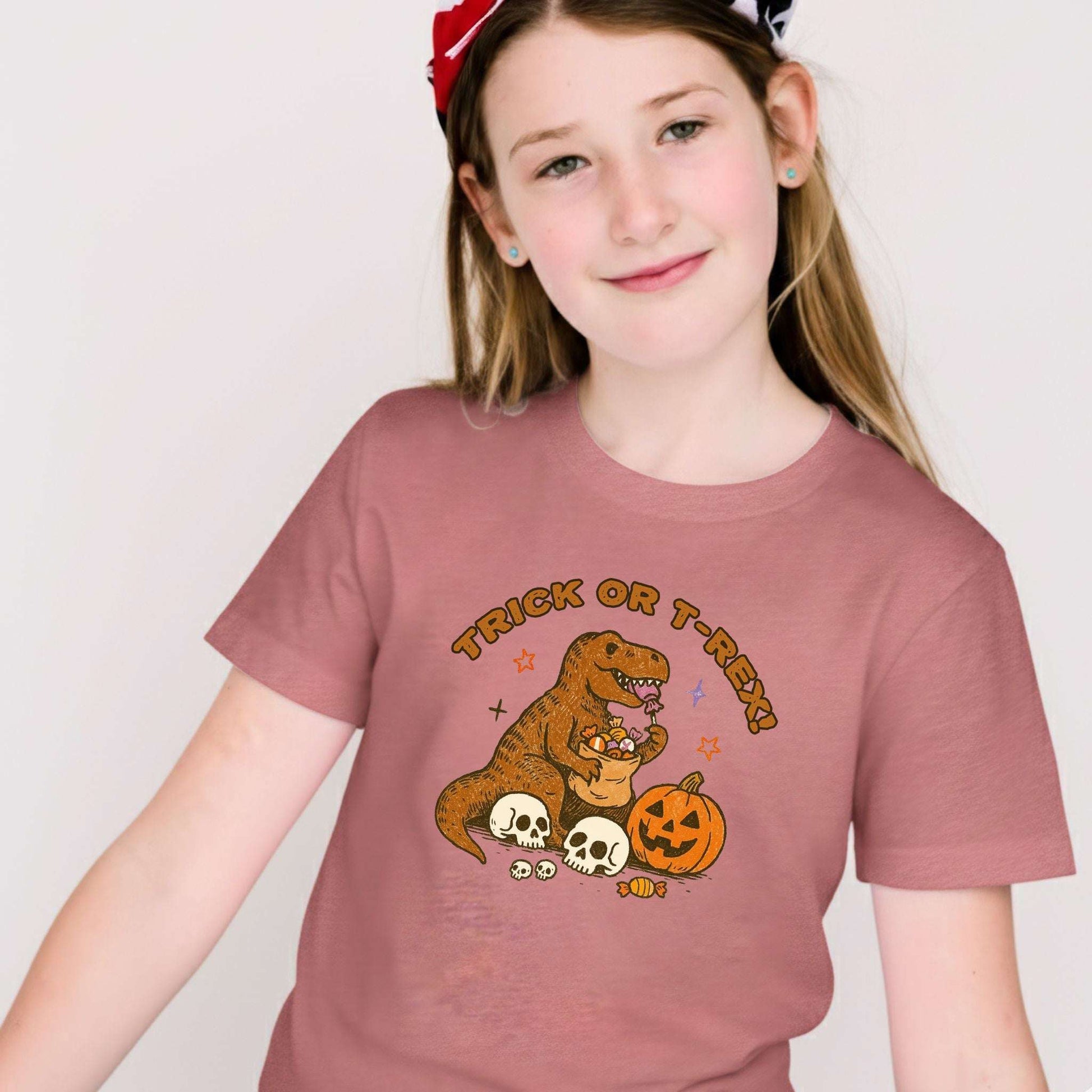 T-Rex Halloween Youth Tee – Trick-or-Treat Dino Mayhem