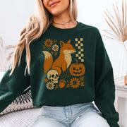Halloween Fox Sweatshirt – Spooky Floral Forestcore Pumpkin Vibes