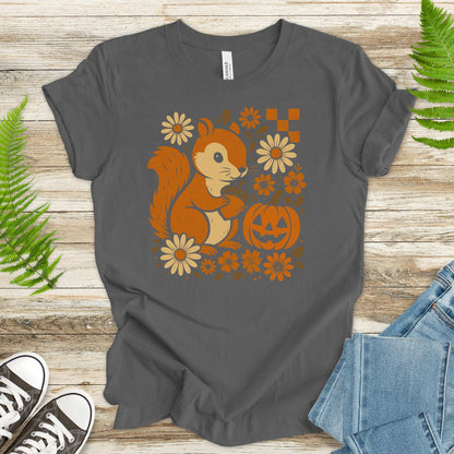 Pumpkin Patch Squirrel T-Shirt – Cute Retro Halloween Nature Vibes