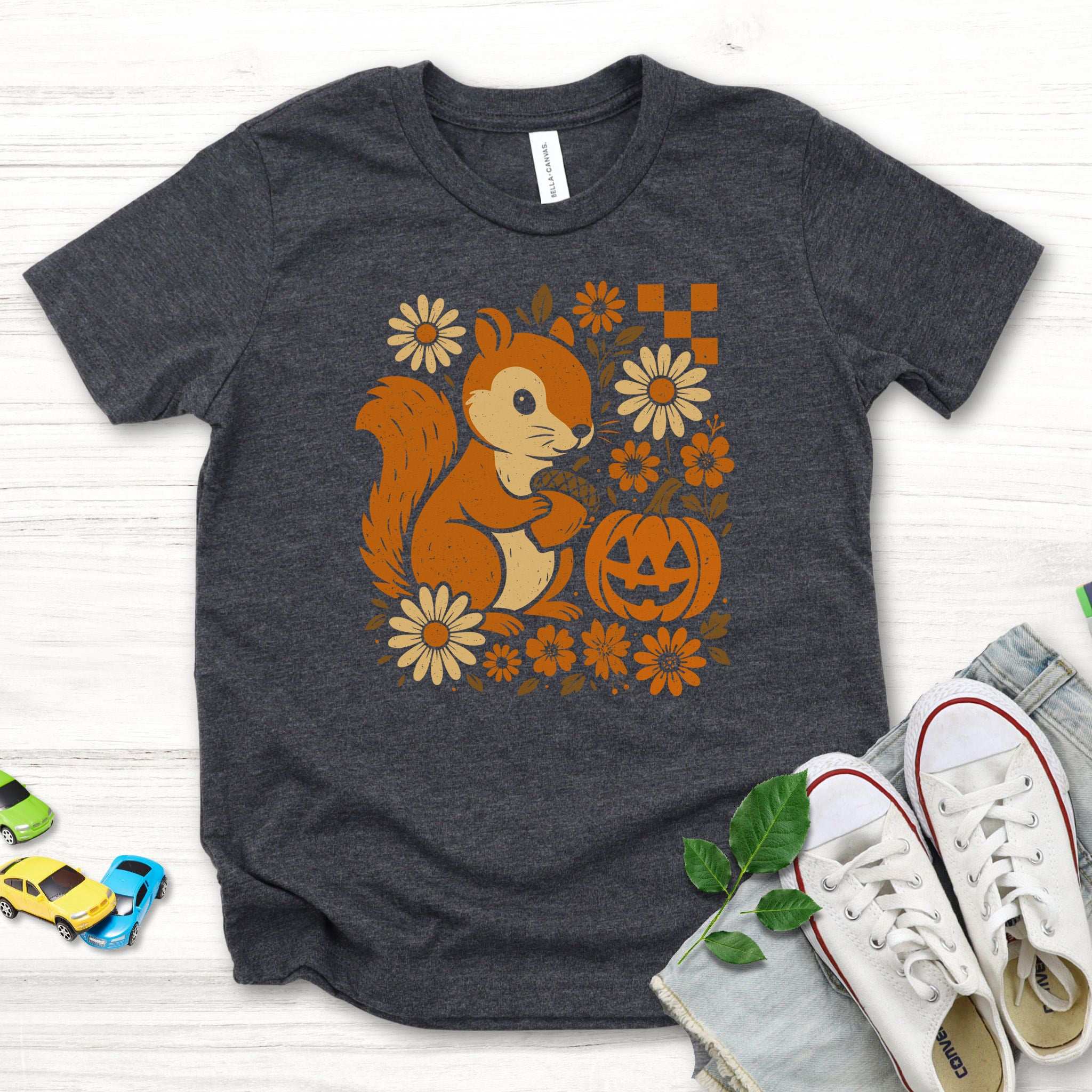 Pumpkin Patch Squirrel Youth Tee – Cute Halloween Forest Vibes