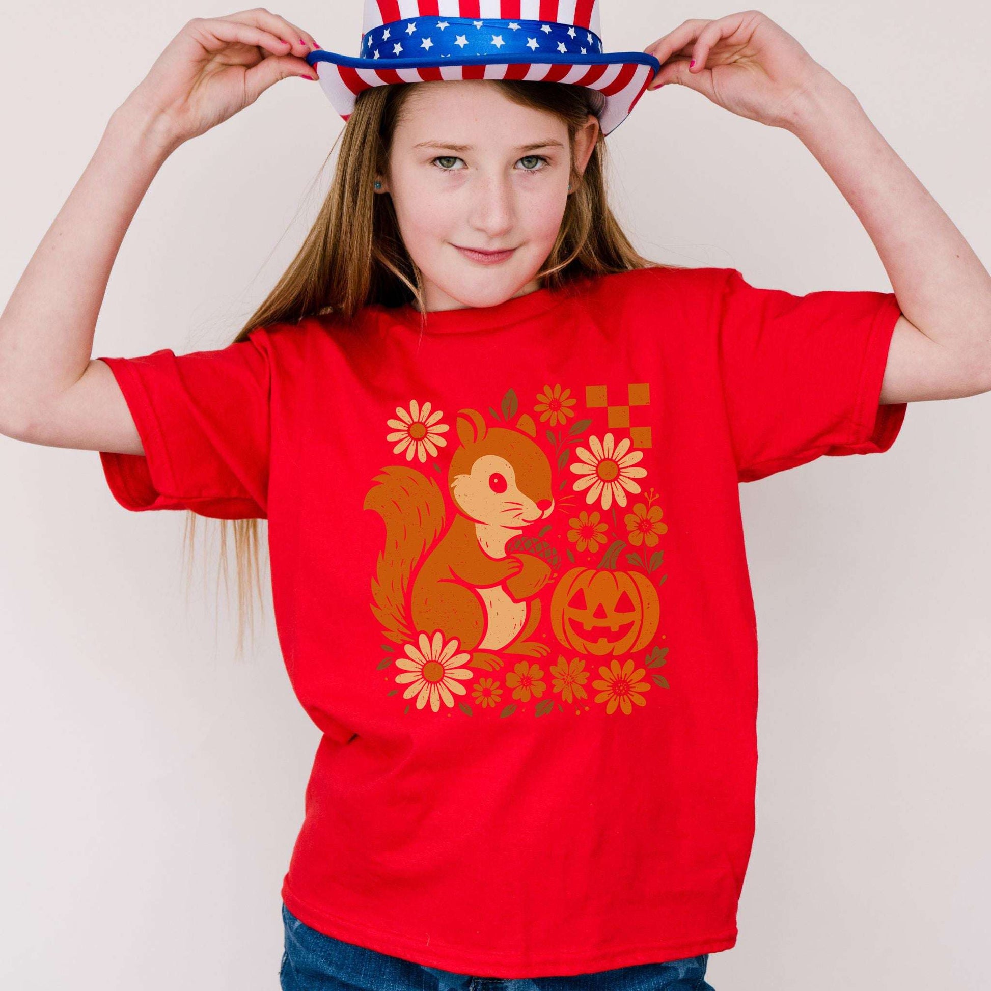 Pumpkin Patch Squirrel Youth Tee – Cute Halloween Forest Vibes