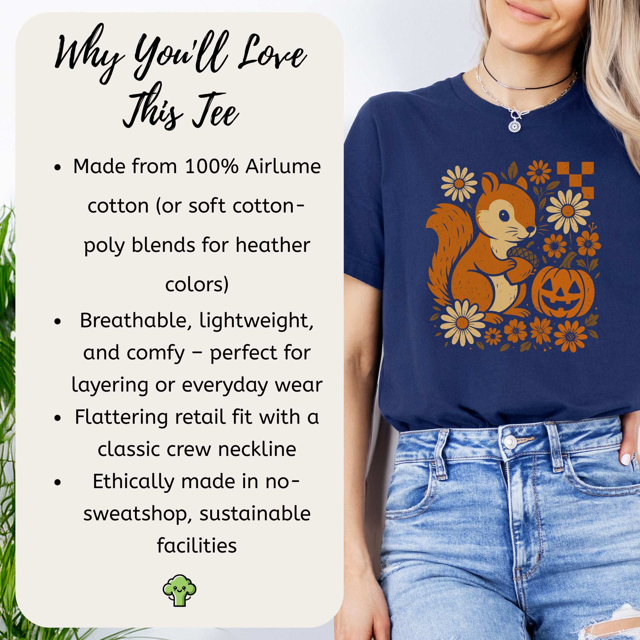 Pumpkin Patch Squirrel T-Shirt – Cute Retro Halloween Nature Vibes