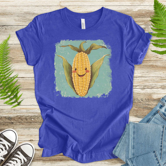 Retro Smiling Corn Character T-Shirt