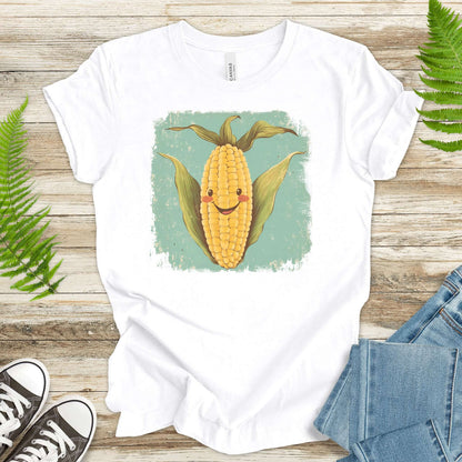 Retro Smiling Corn Character T-Shirt