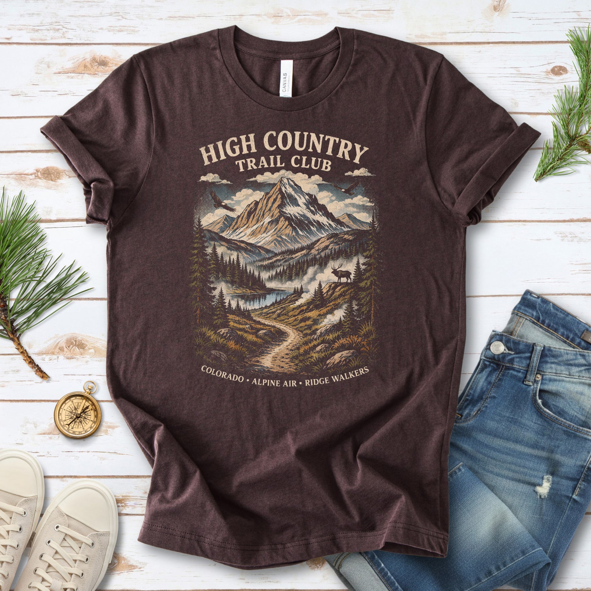 Colorado High Country Trail Club Shirt – Retro Mountain T-Shirt