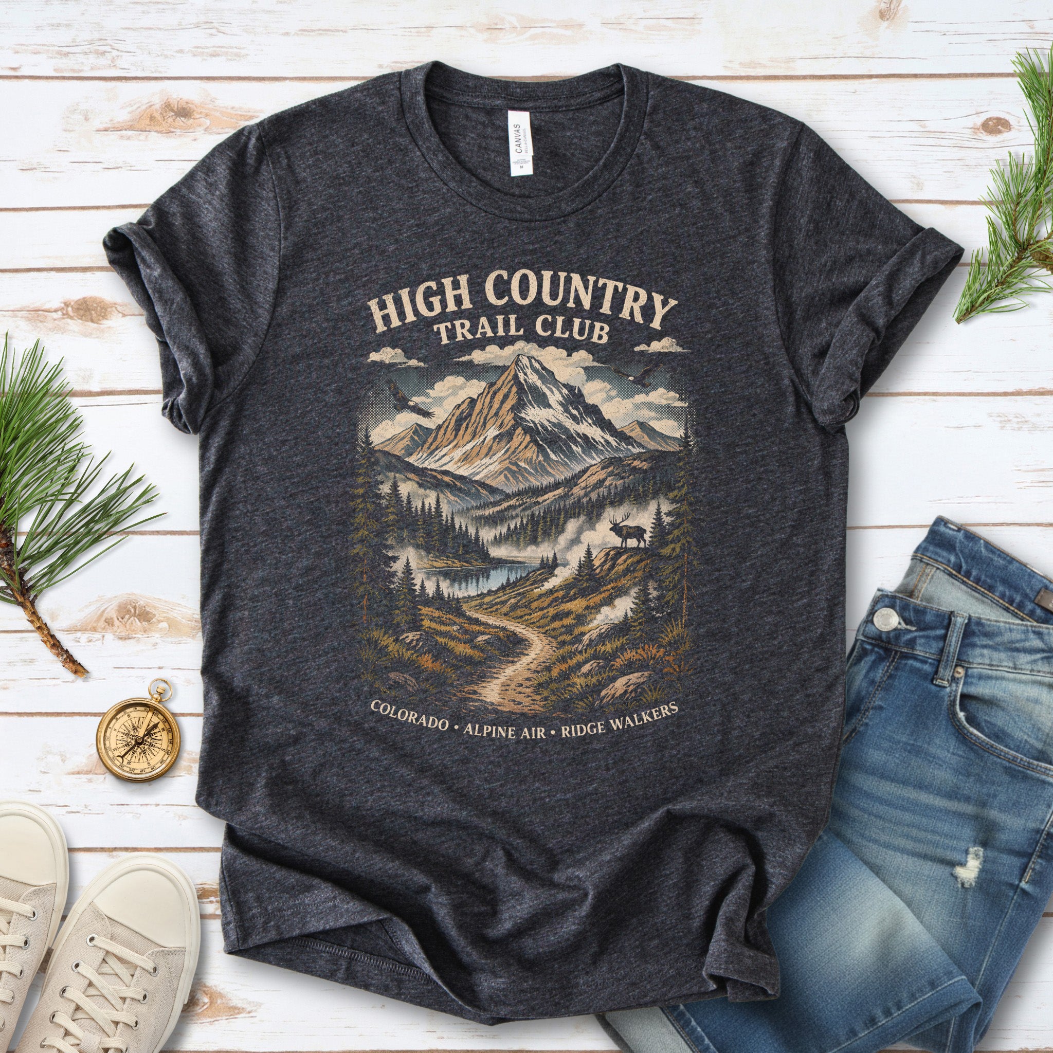 Colorado High Country Trail Club Shirt – Retro Mountain T-Shirt
