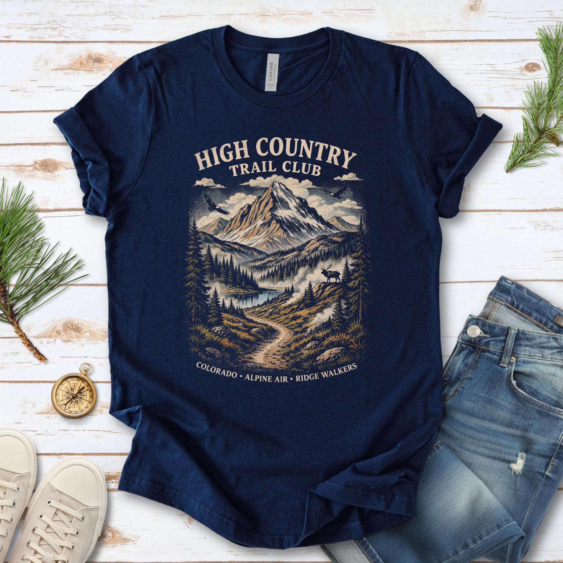Colorado High Country Trail Club Shirt – Retro Mountain T-Shirt