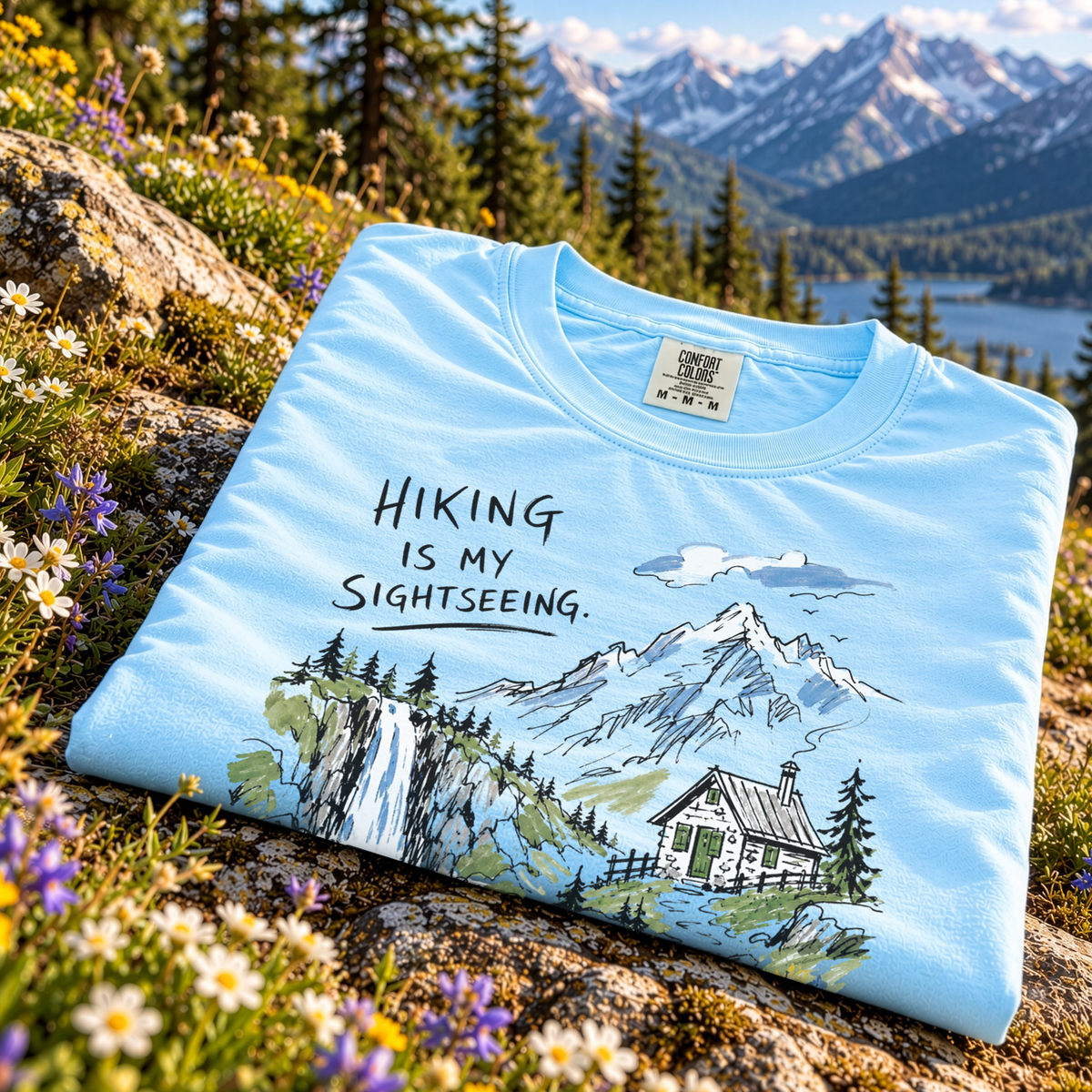 Hiking Is My Sightseeing Comfort Colors Shirt – Waterfall Nature Tee