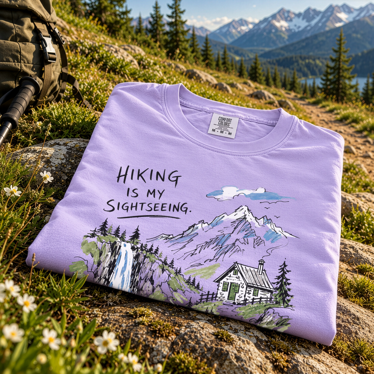 Hiking Is My Sightseeing Comfort Colors Shirt – Waterfall Nature Tee