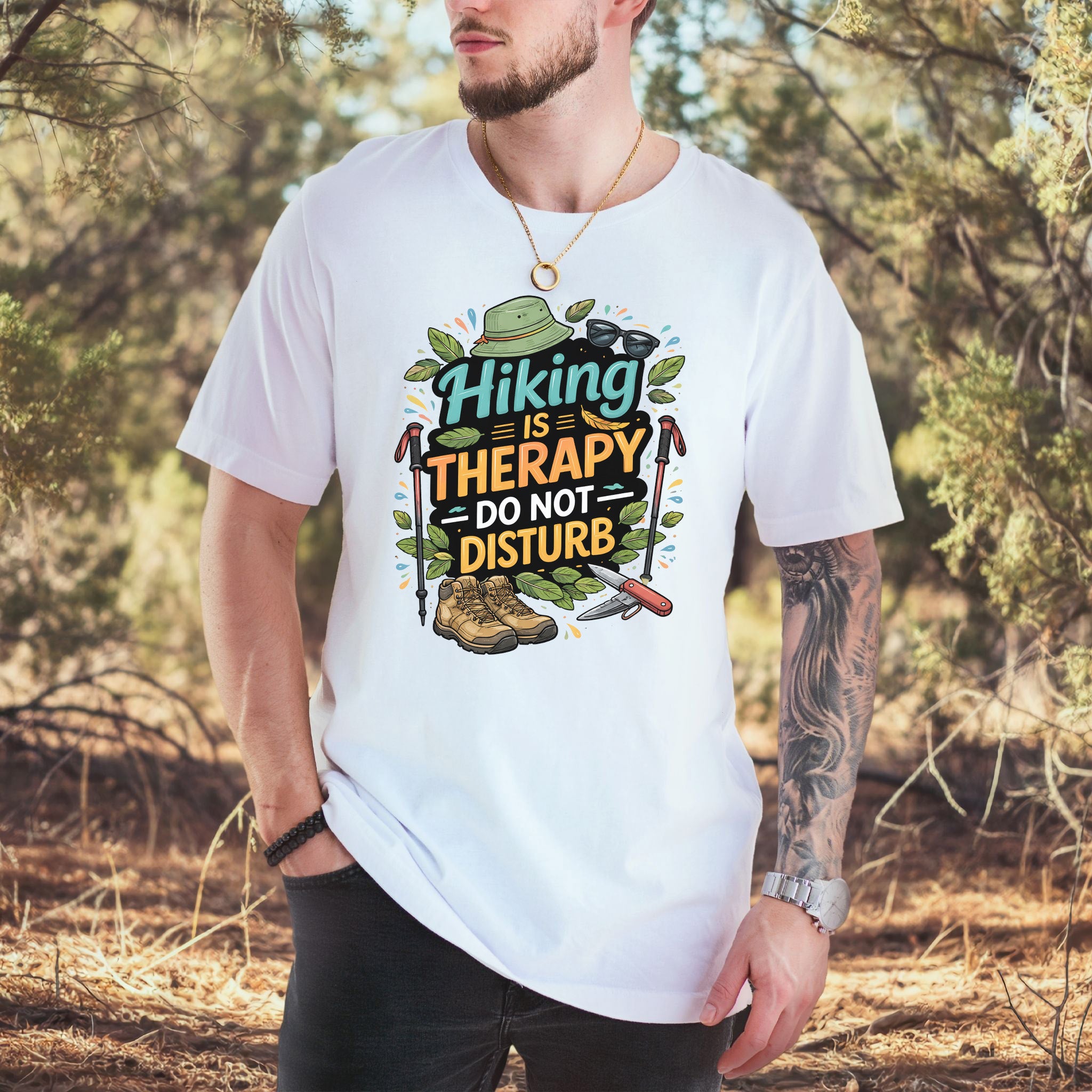 Hiking Is Therapy T-Shirt – Funny Nature Lover & Trail Mood Tee