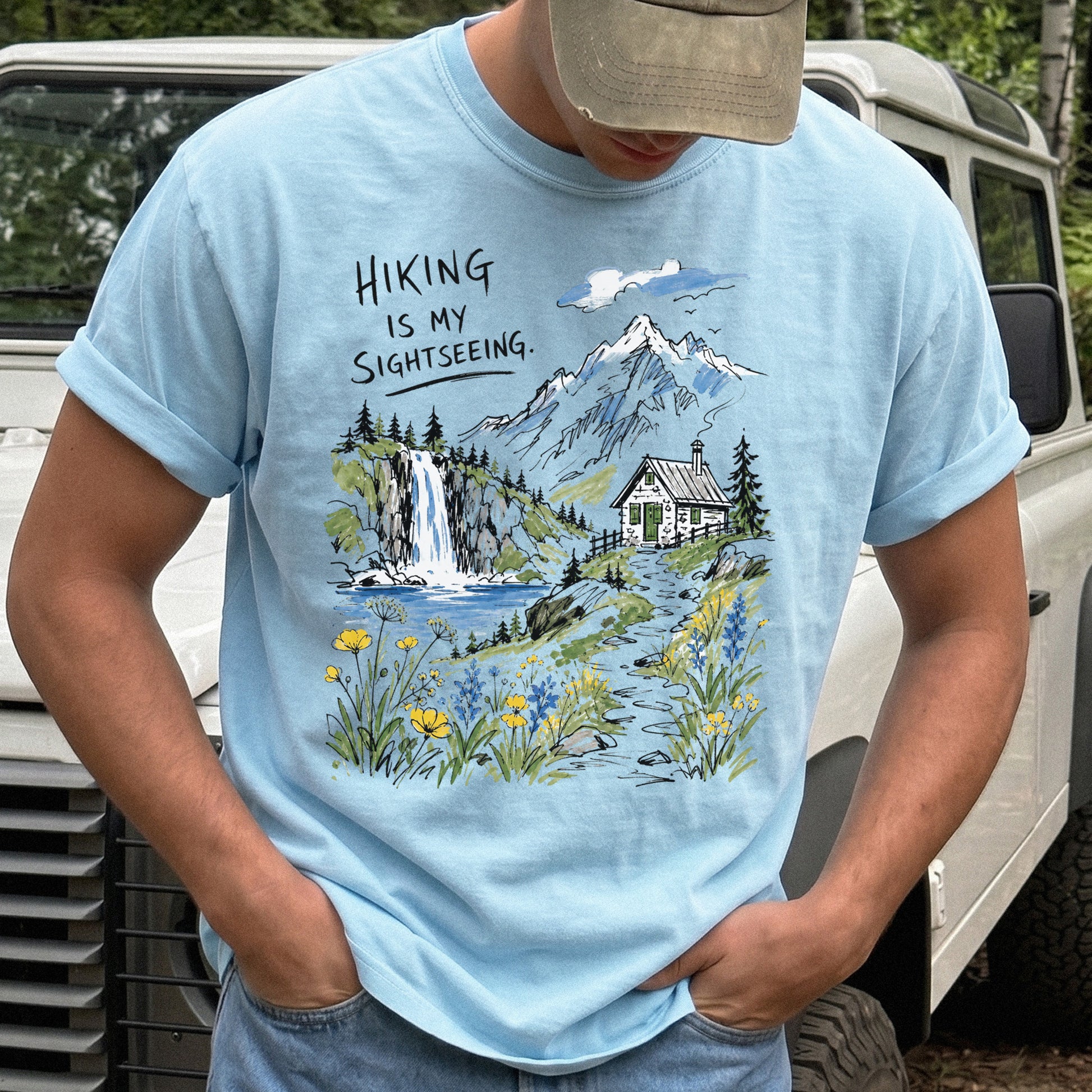 Hiking Is My Sightseeing Comfort Colors Shirt – Waterfall Nature Tee