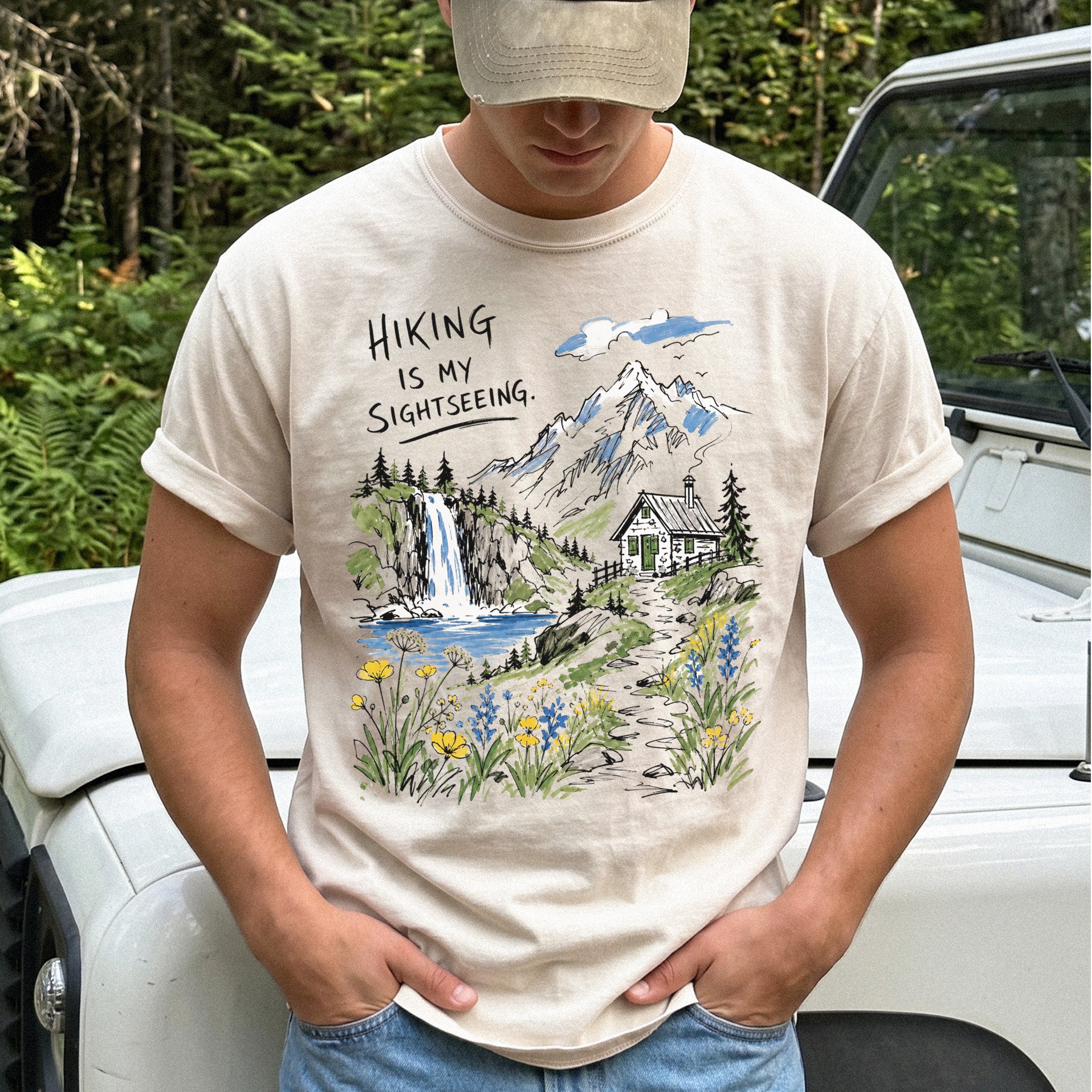 Hiking Is My Sightseeing Comfort Colors Shirt – Waterfall Nature Tee
