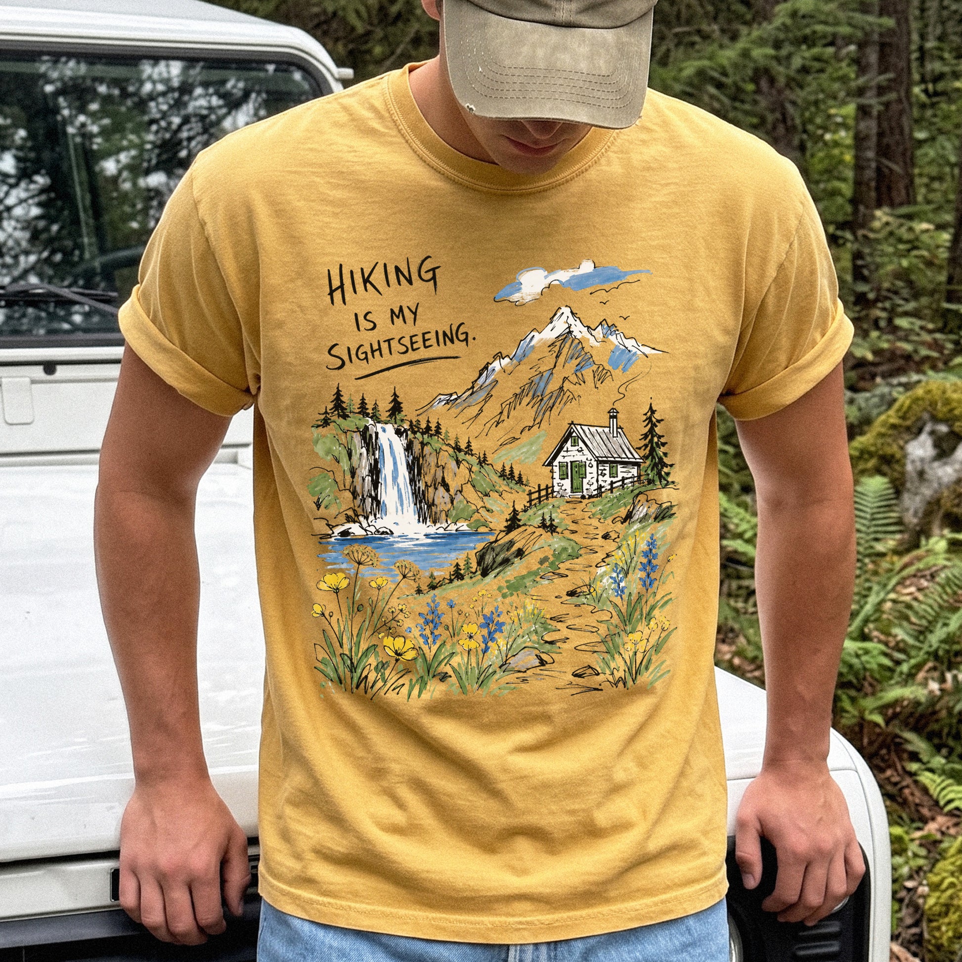 Hiking Is My Sightseeing Comfort Colors Shirt – Waterfall Nature Tee