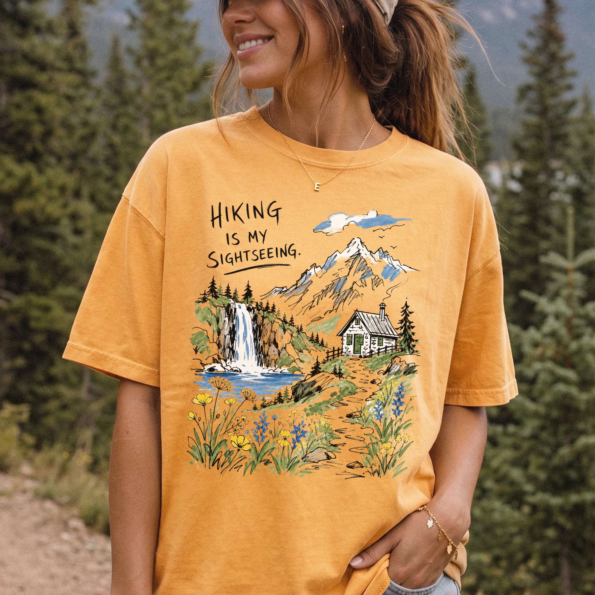 Hiking Is My Sightseeing Comfort Colors Shirt – Waterfall Nature Tee