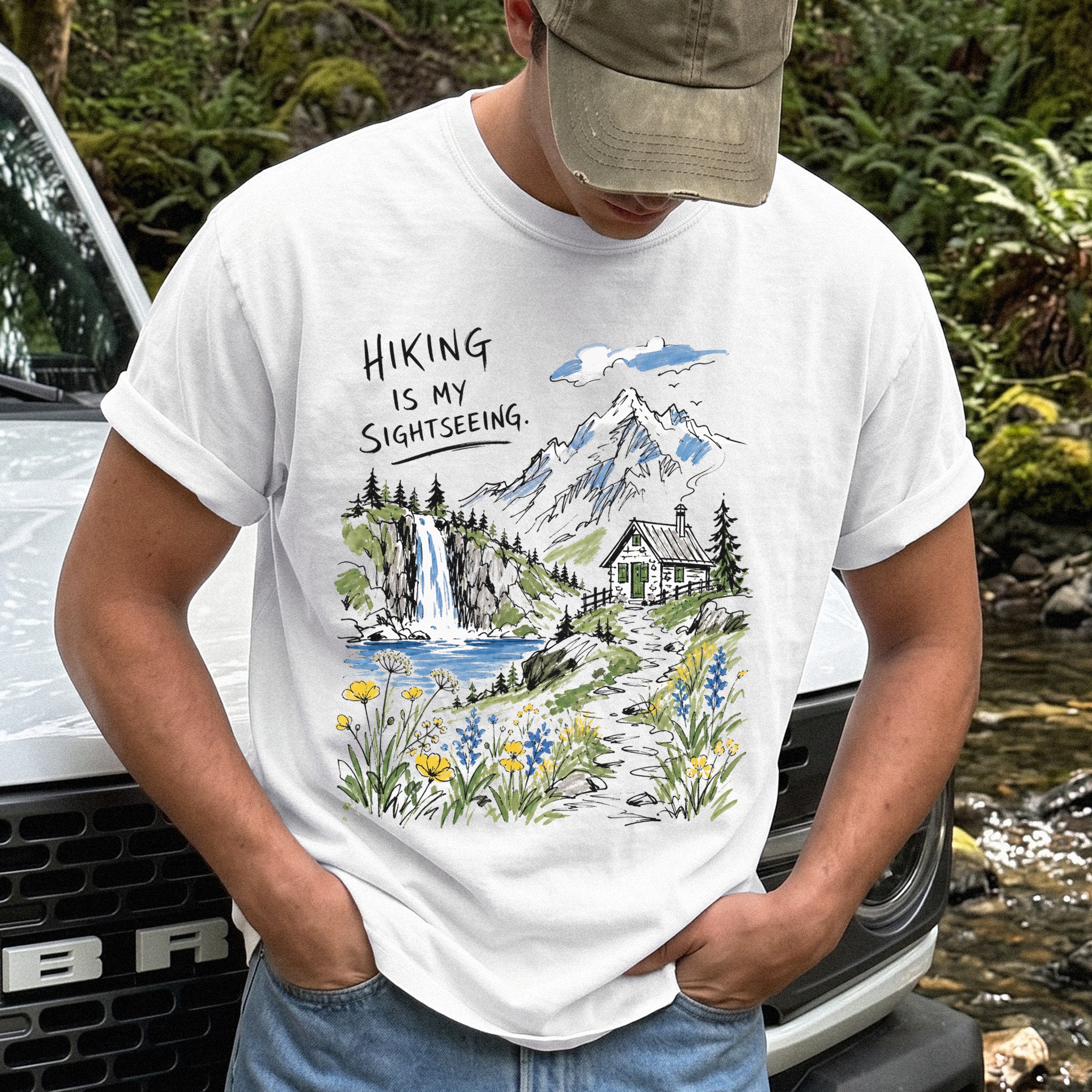 Hiking Is My Sightseeing Comfort Colors Shirt – Waterfall Nature Tee